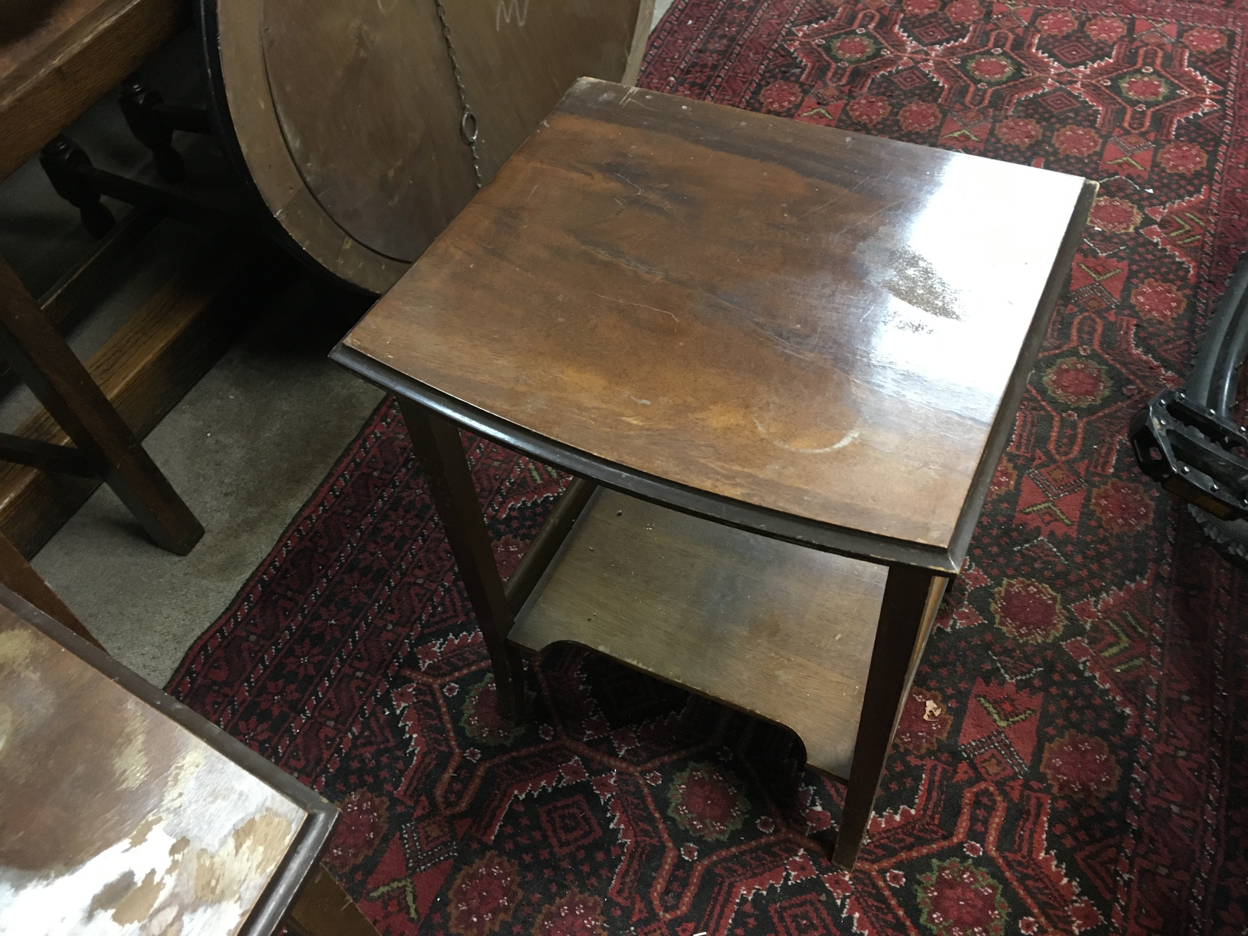 A nest of walnut tables . Biggest 50cm tall 50cm wide- NO RESERVE