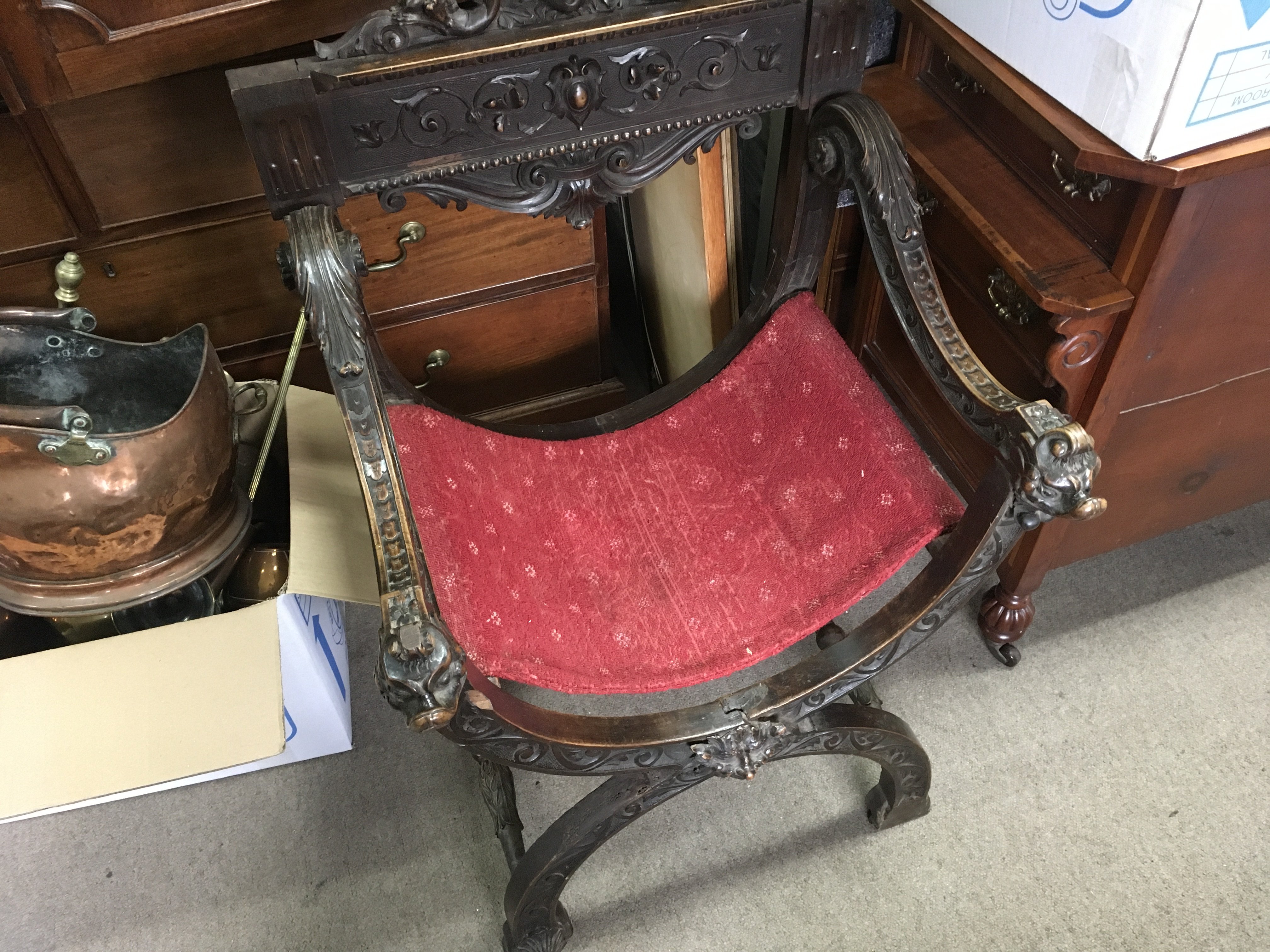 Carved out 19th century chair