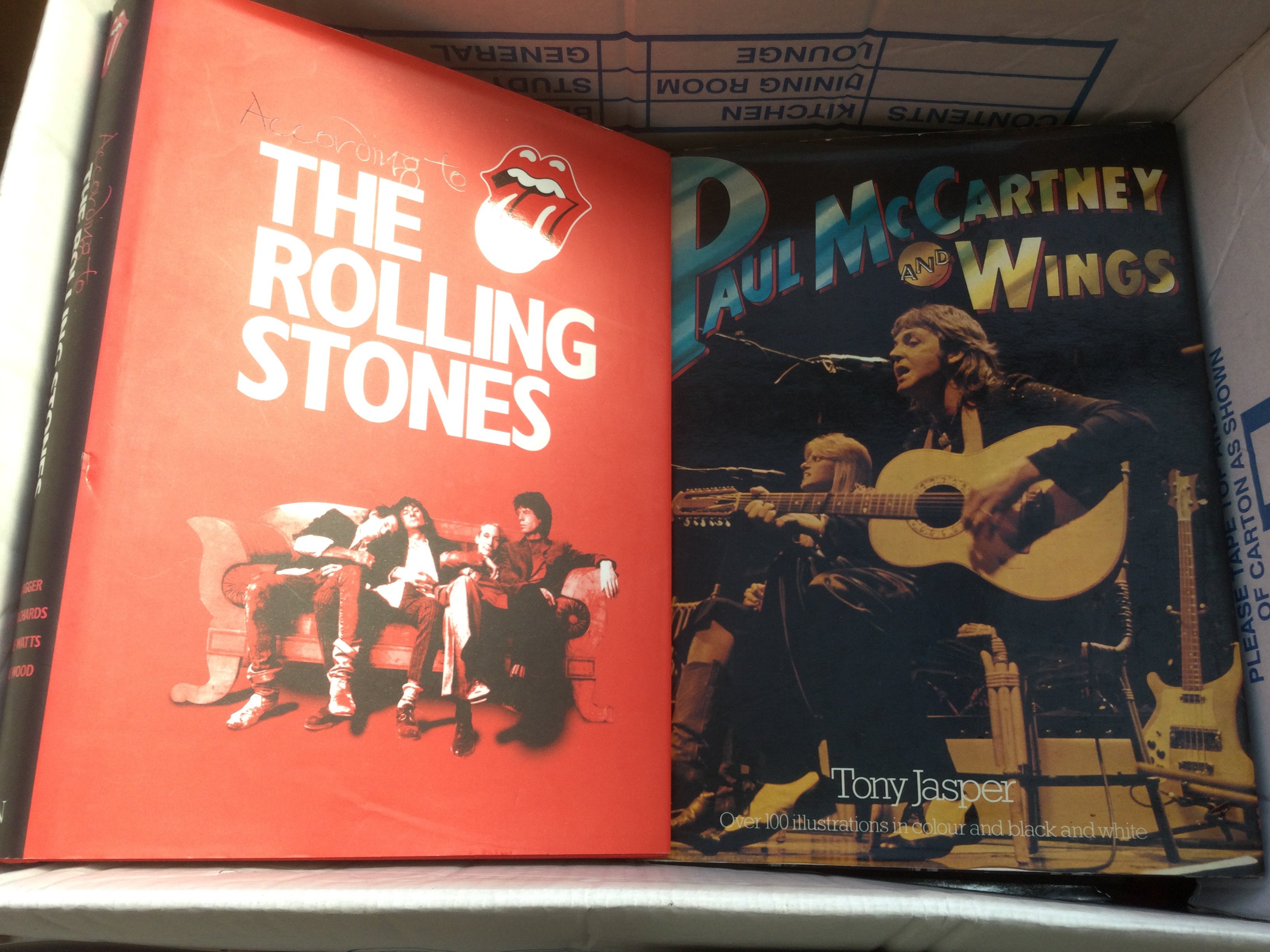 Withdrawn -A collection of rock music books on various artists including The Rolling Stones, U2, The Kinks, The Who, David Bowie, Paul McCartney & Wings and Status Quo.- NO RESERVE