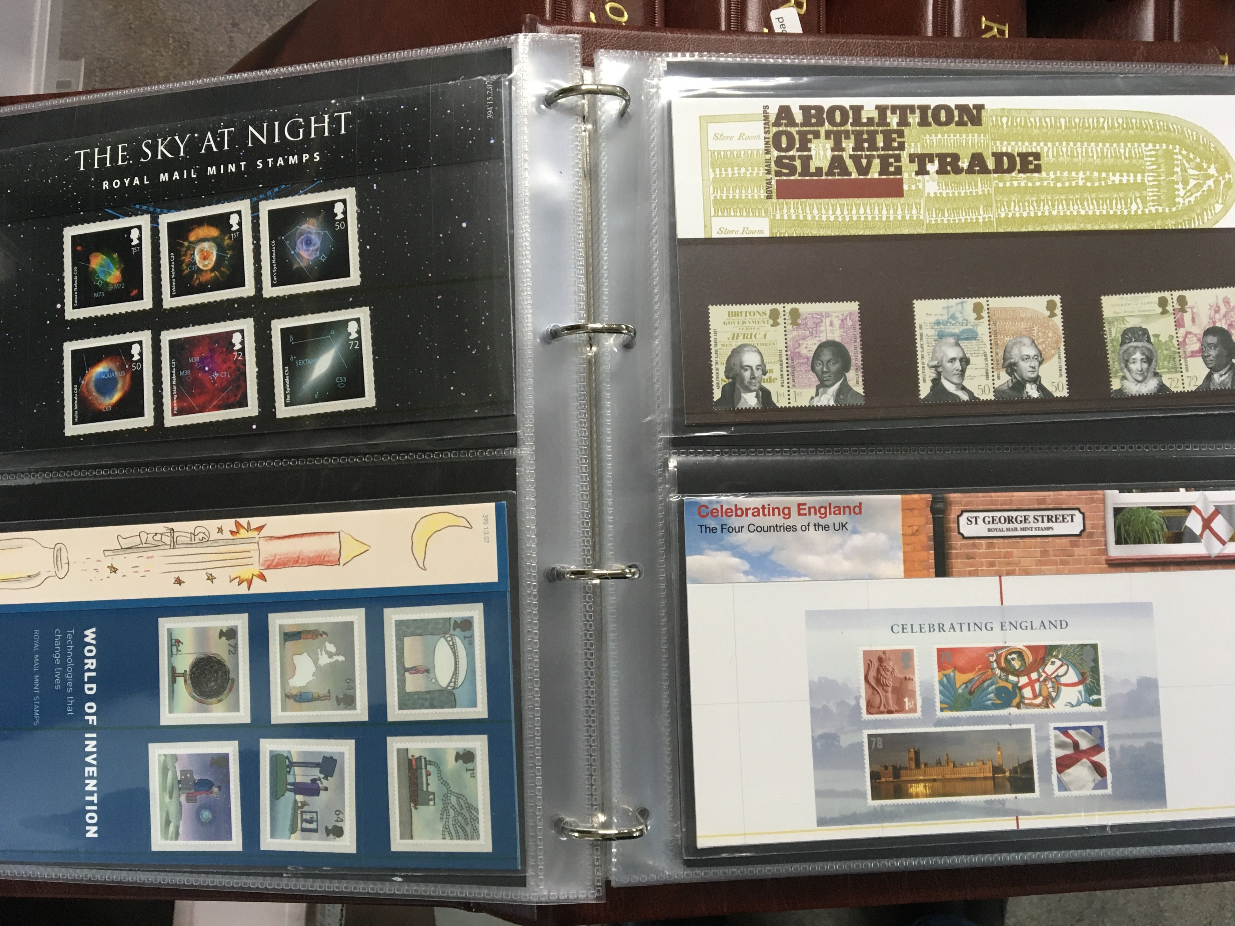 Five albums containing well presented British Pictorial Presentation Stamp packs each album with approximately 50+ covers and some loose covers.