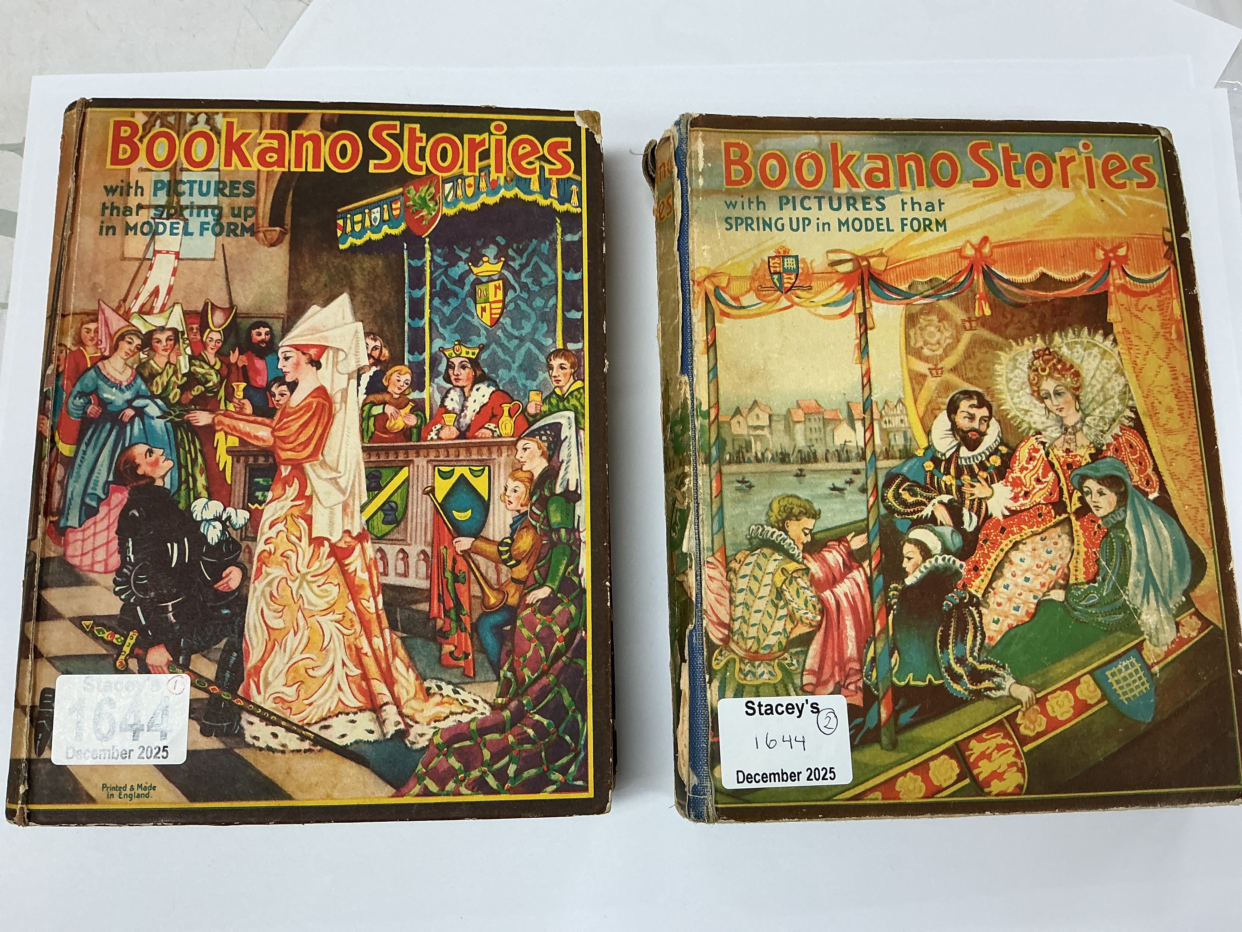 Two Bookano Stories books, with pictures that spring up in model form