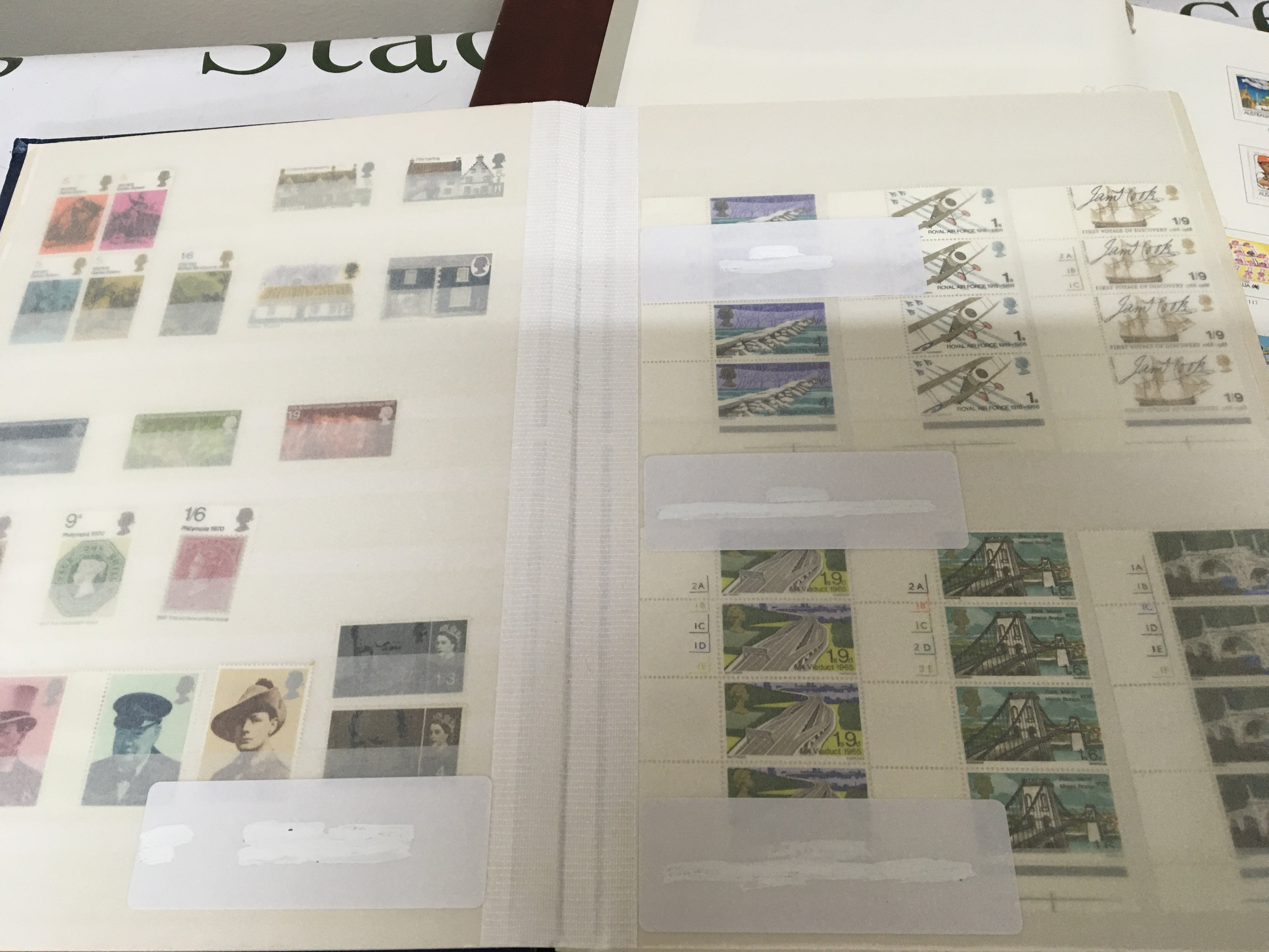 An album containing unused Australian pictorial stamps and an album containing British and commonwealth stamps from 1952 Onwards all Elizabeth II unused many blocks of stamps and most pictorial.