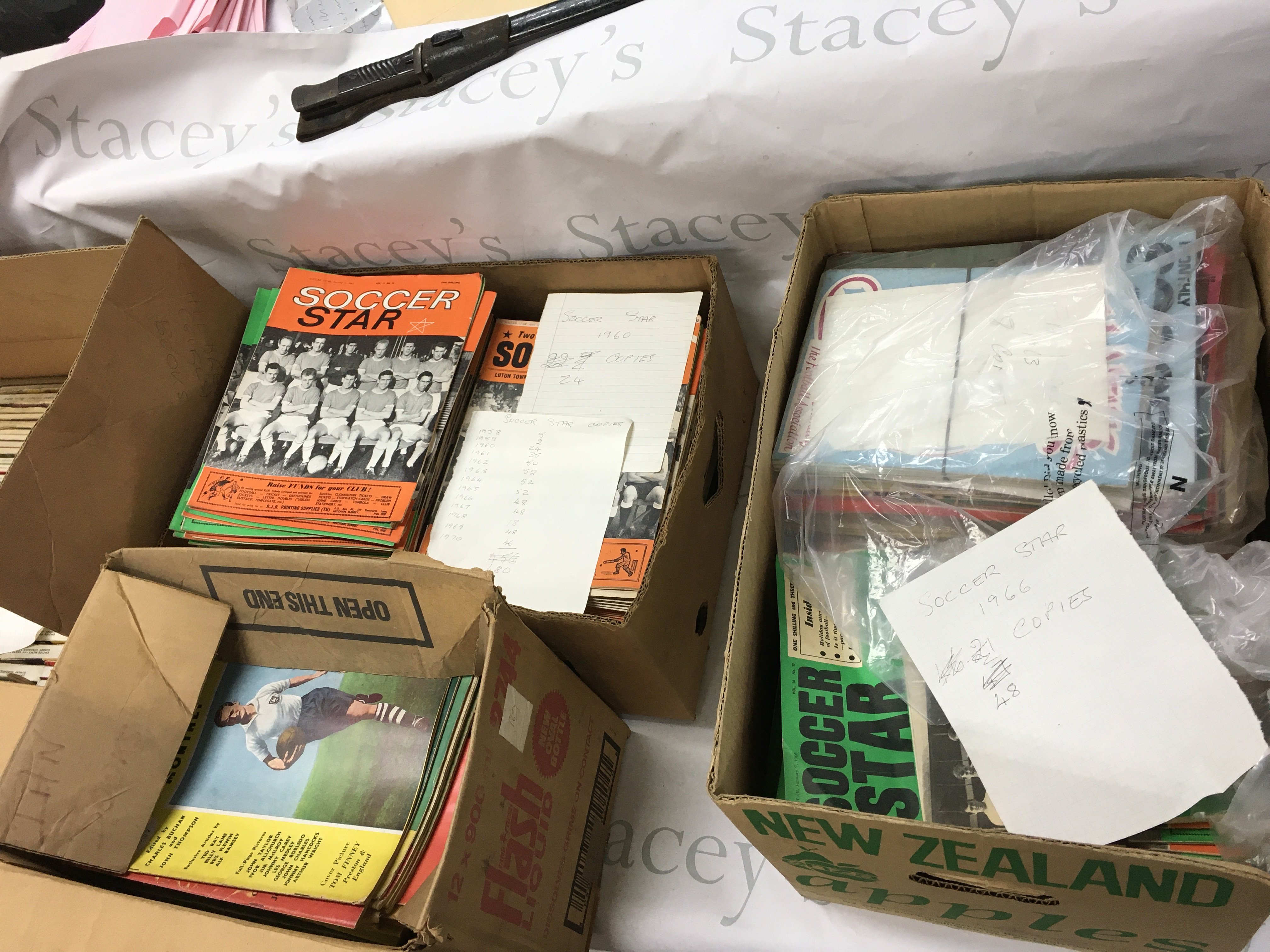 A large collection of assorted football related publications including soccer star etc.