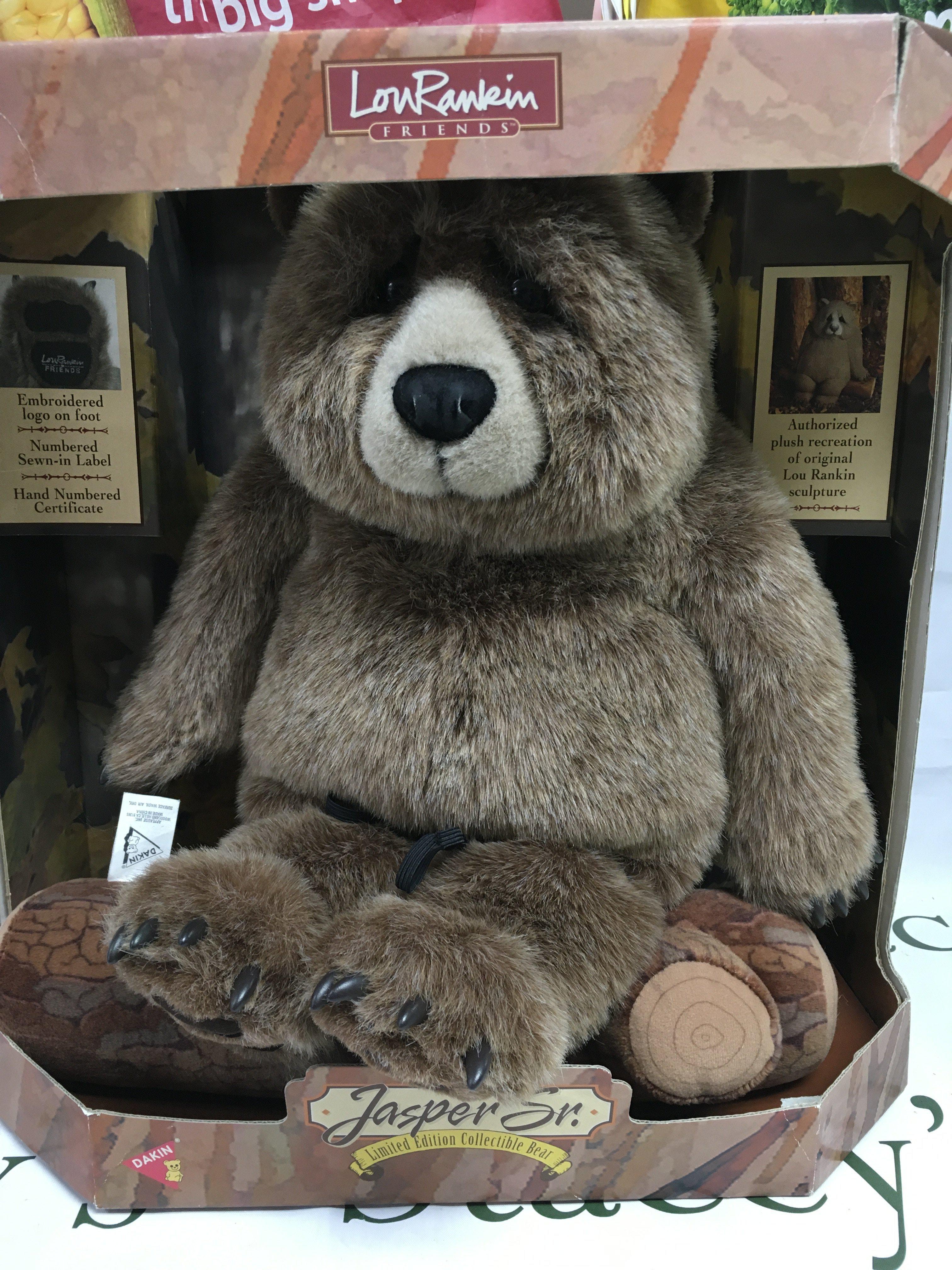 A collectable Lou Rankin bear in original box, approx height 44cm. Shipping category C.