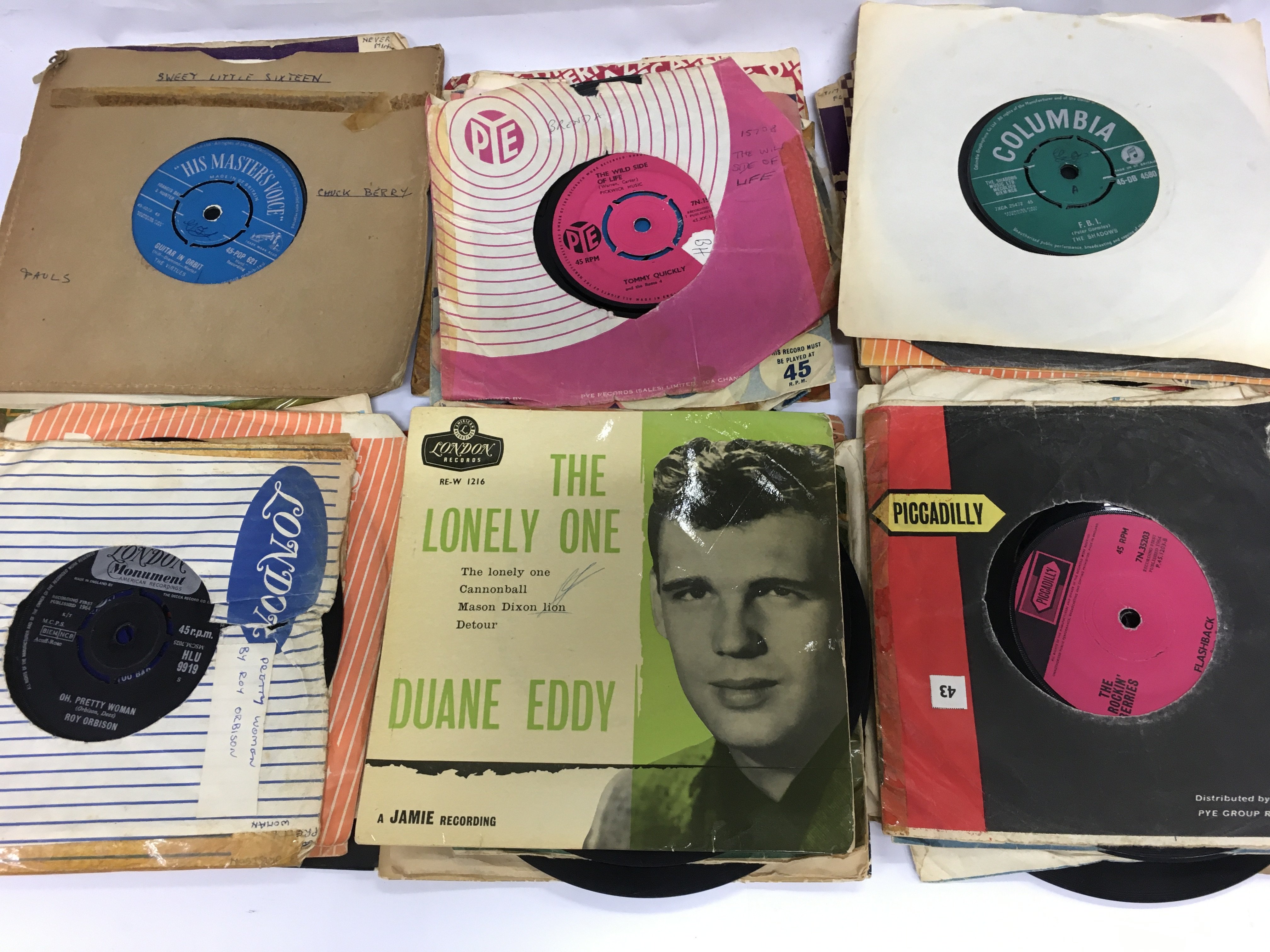 A small collection of 1960s 7" singles and EPs by various artists including Johnny Kidd, The Supremes and others.