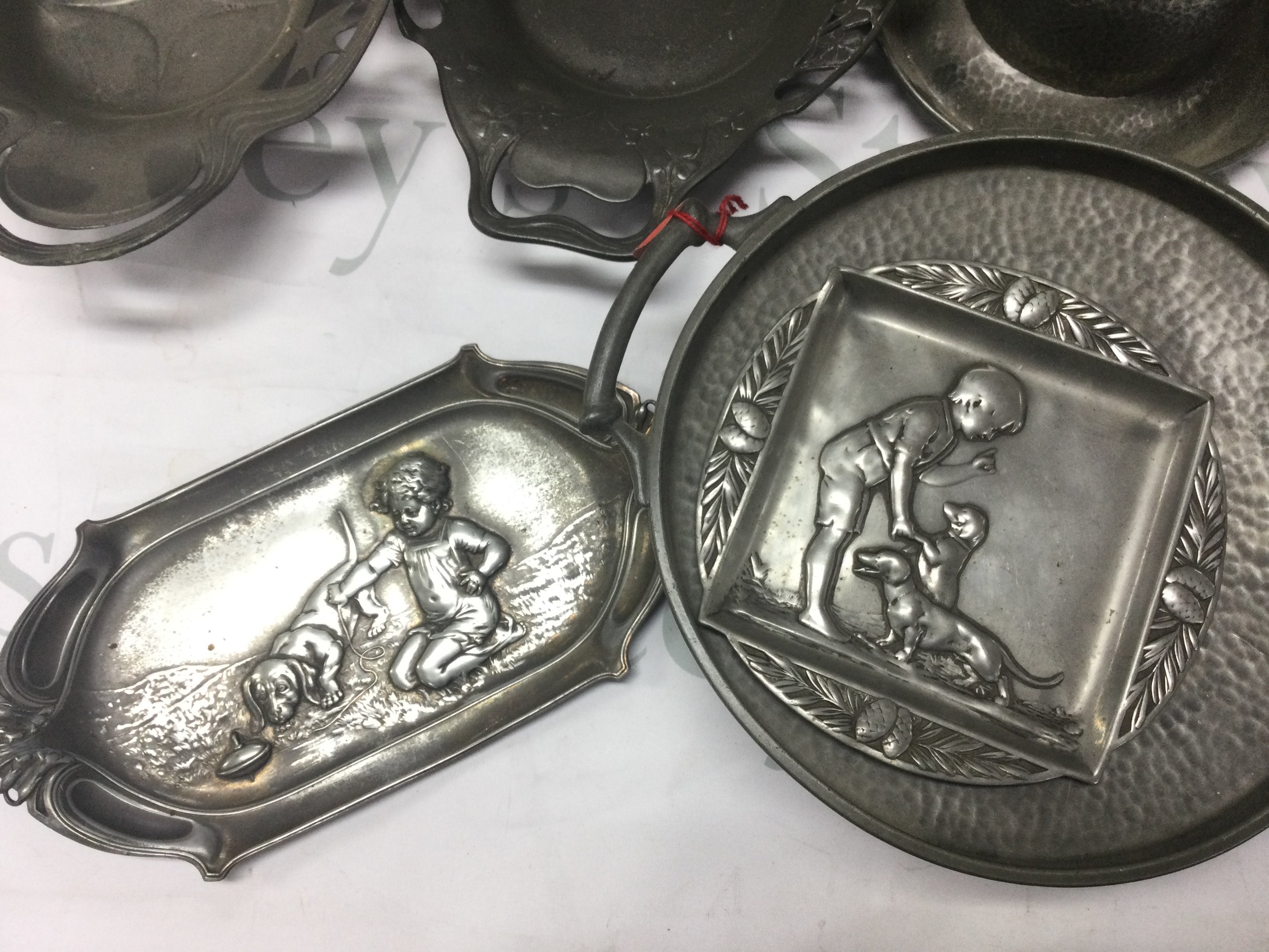 A collection of pewter dishes and other including Tudino . Postage category C- NO RESERVE