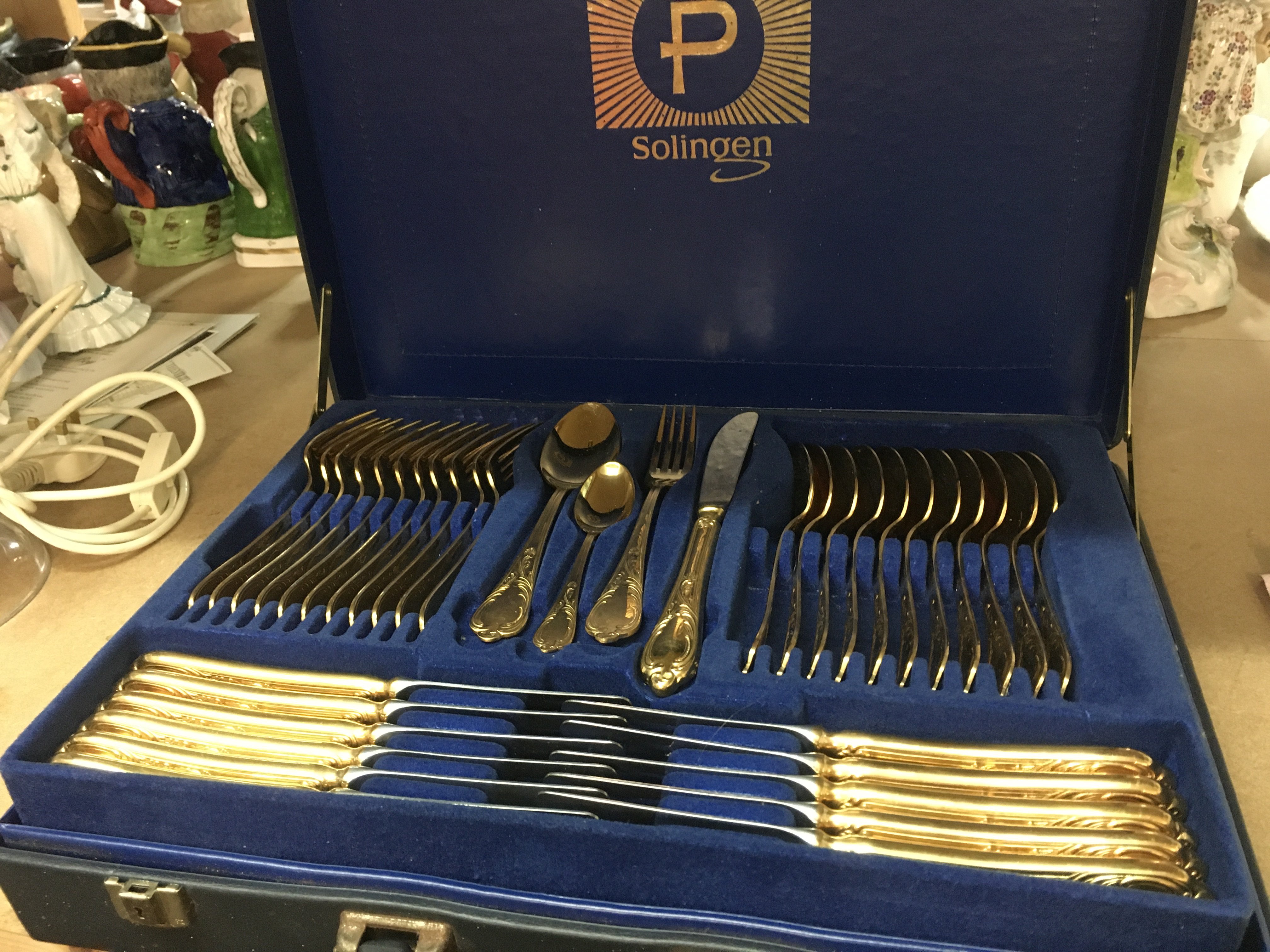 A cased set of Rostfrei Edelstahl cutlery . Postage category C