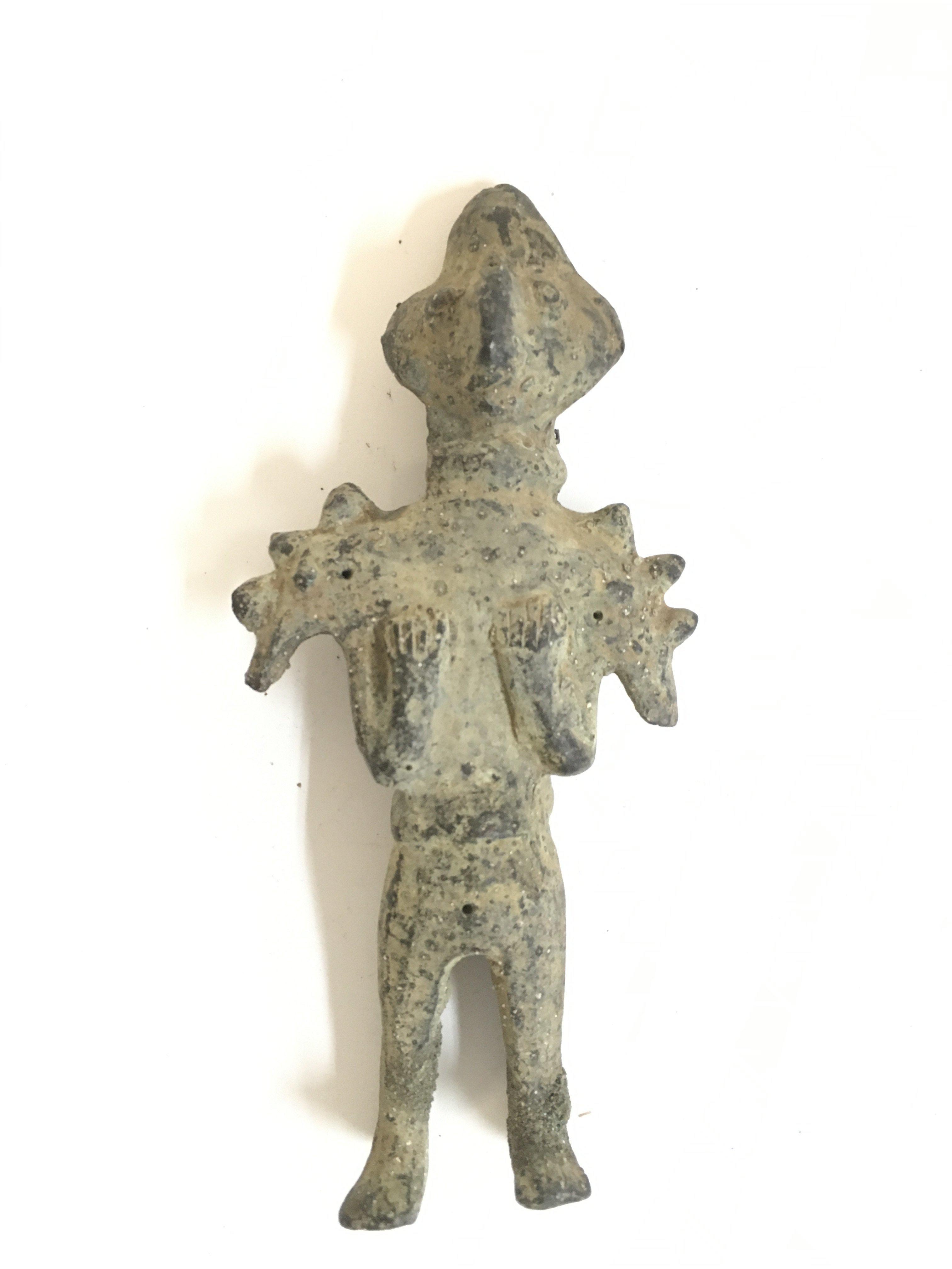 An Ancient Roman Circa 100AD Syro- Hittite style similar lost wax cast bronze figure approximately 13cm tall. Buyer please satisfy themselves with the authenticity of this item before bidding, Postage cat A