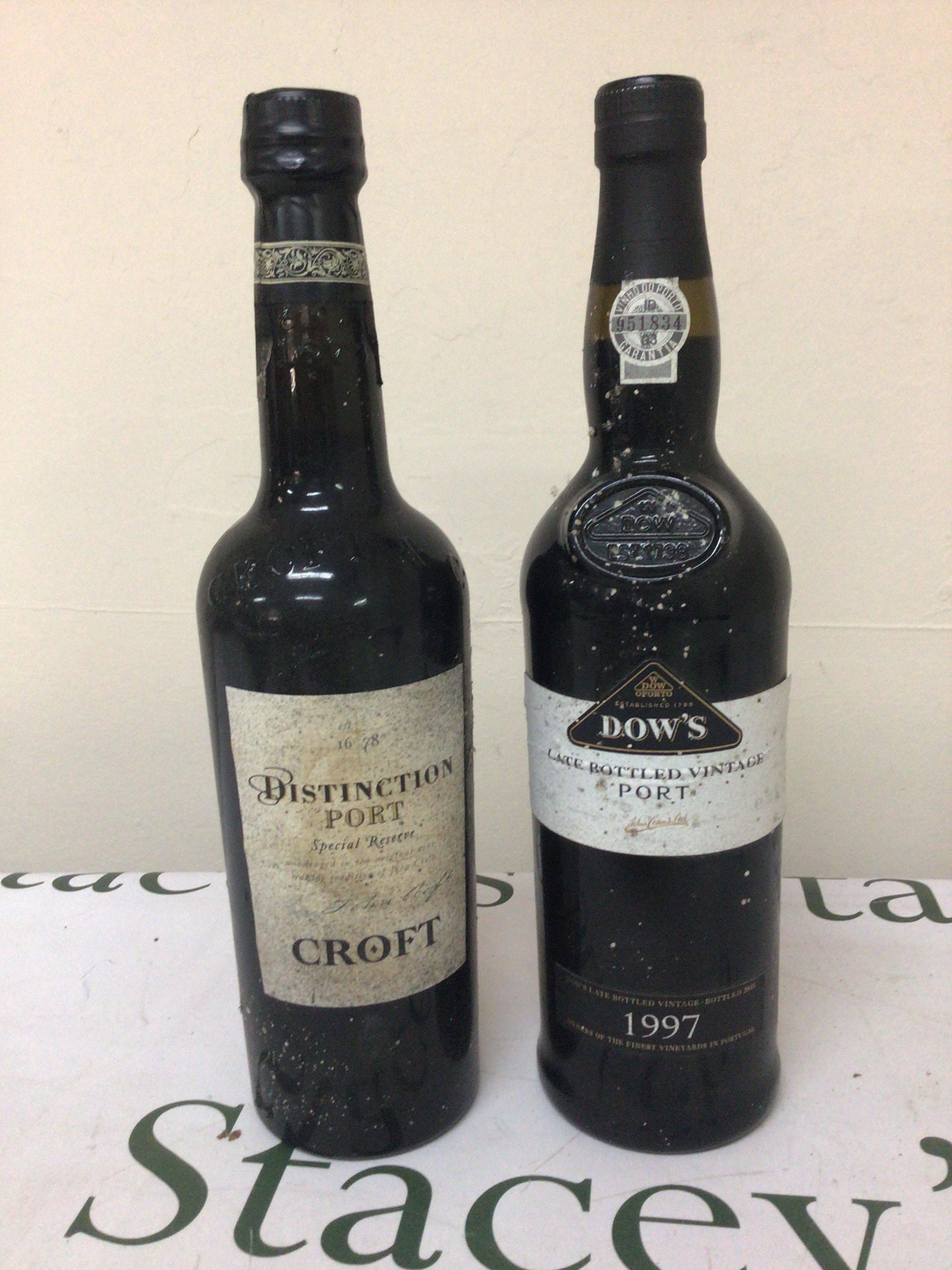 A bottle of 1997 Vintage Port Dows and a bottle of Distinction Port Croft (2)