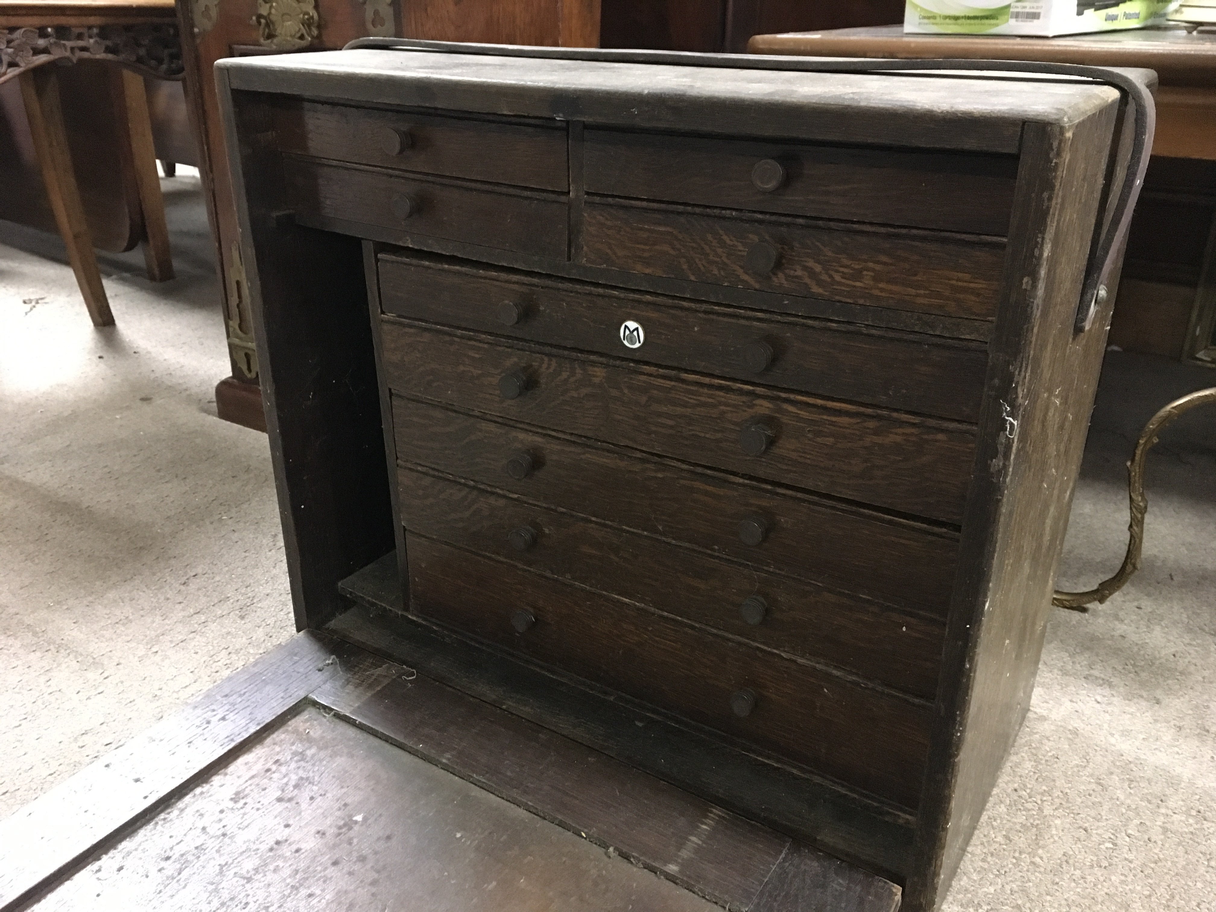 A tool chest with 9 drawers 41cm tall 48cm wide