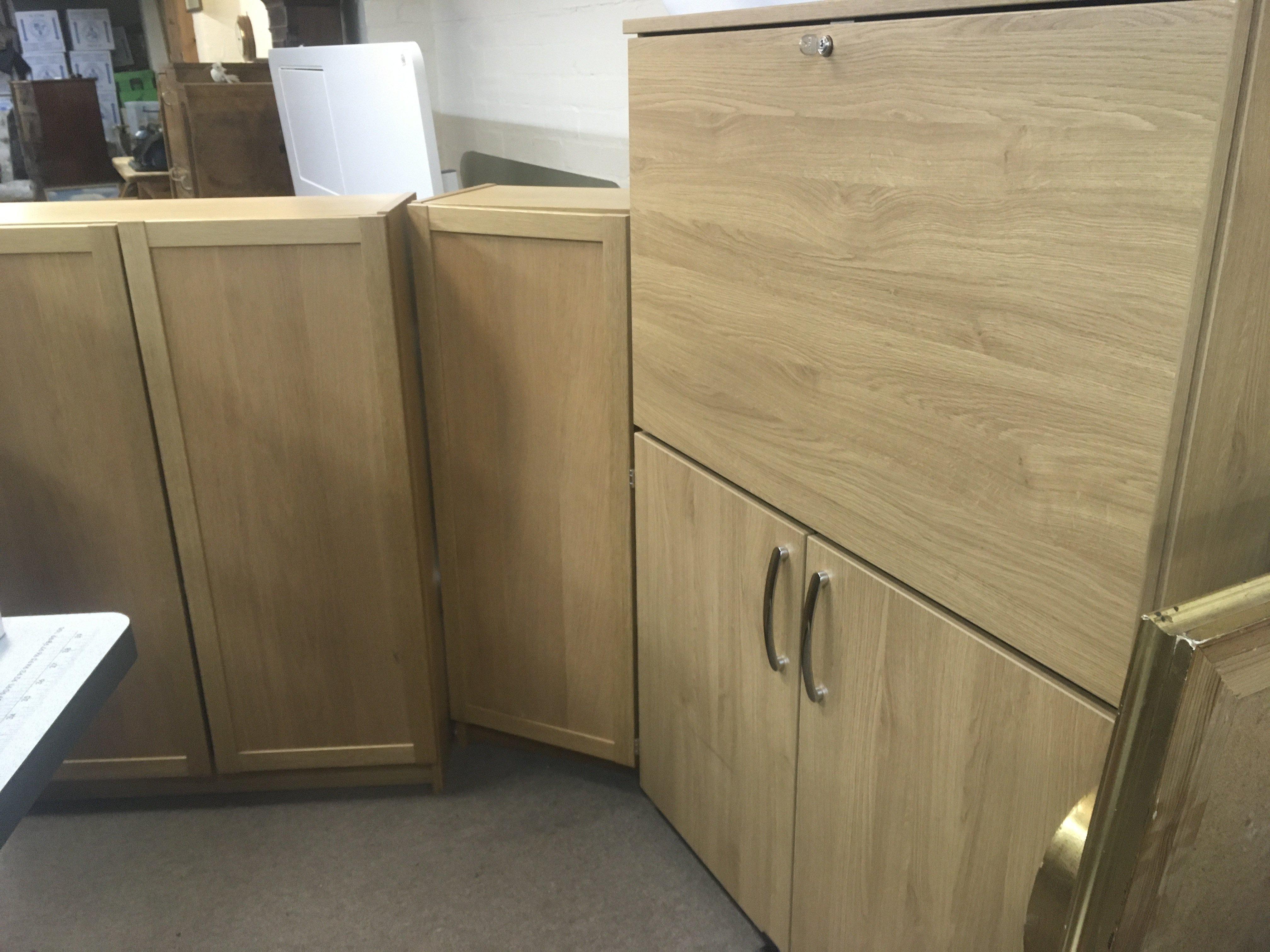 Three seamstress modern storage cabinets 132cm tall 92cm wide 48cm deep