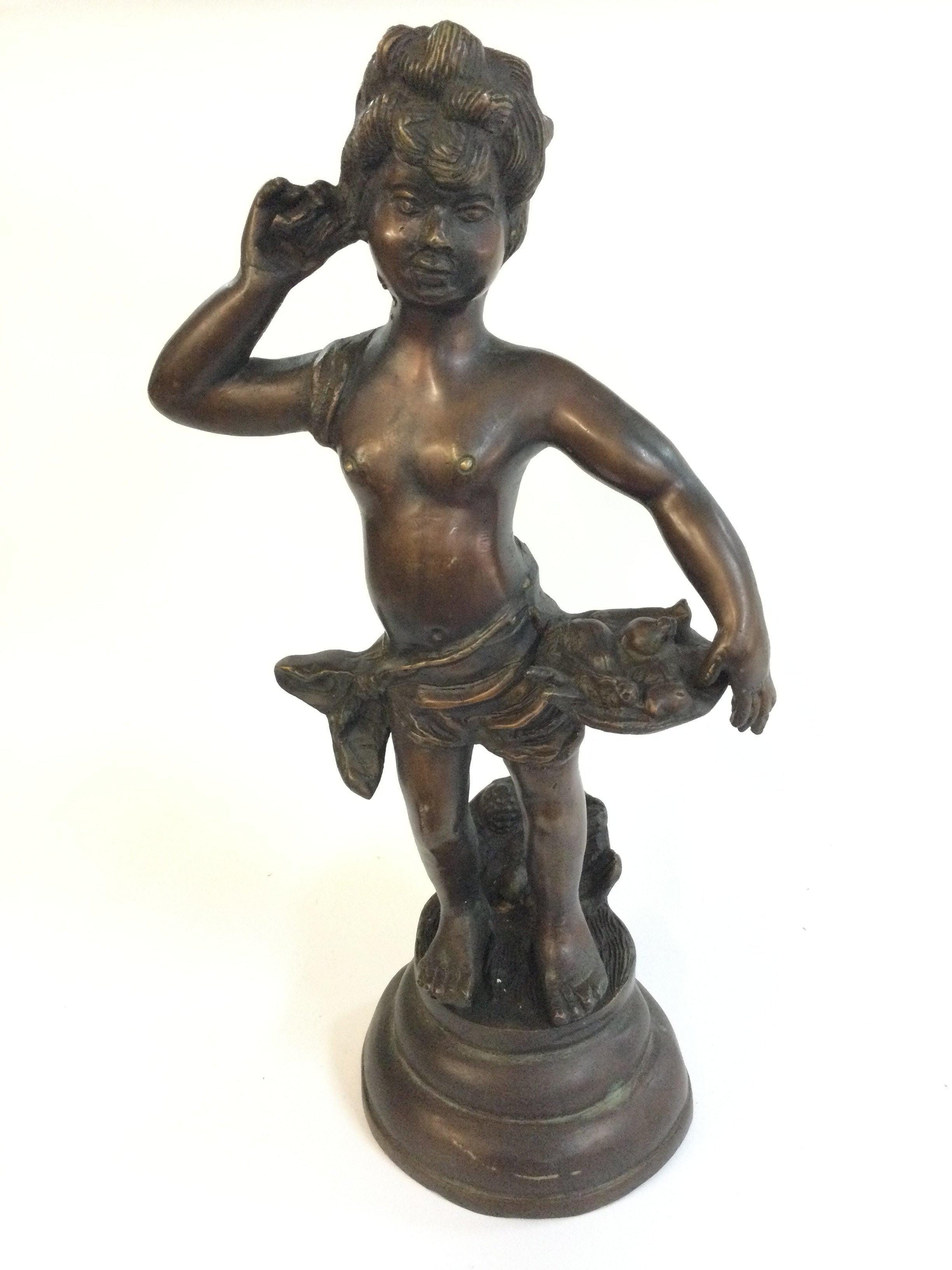 A large bronze girl figure ,41cm tall.