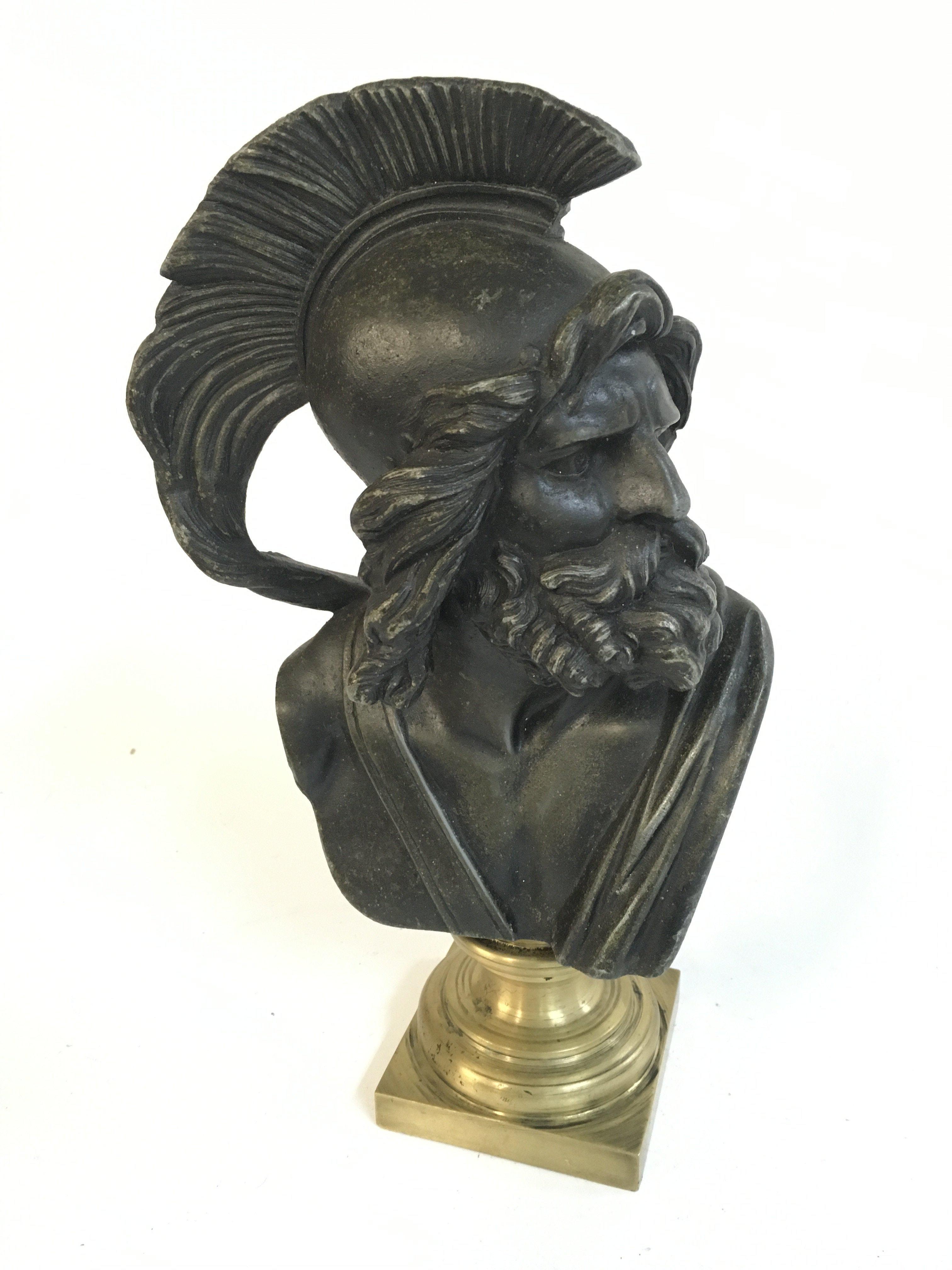 A bronze bust of a Trojan / Greek warrior Ajax the great. 25cm tall. Postage category B