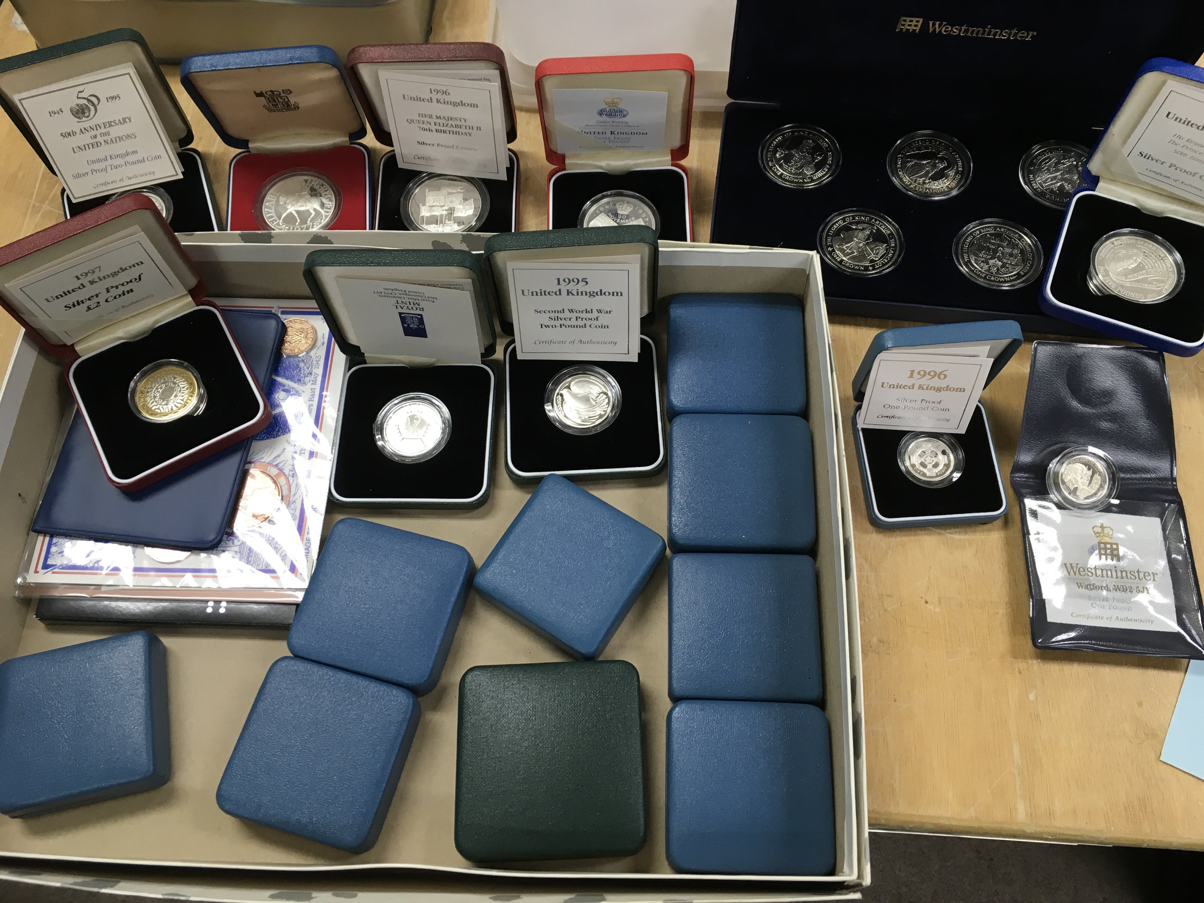 A collection of assorted coinage including some silver examples. Postage B