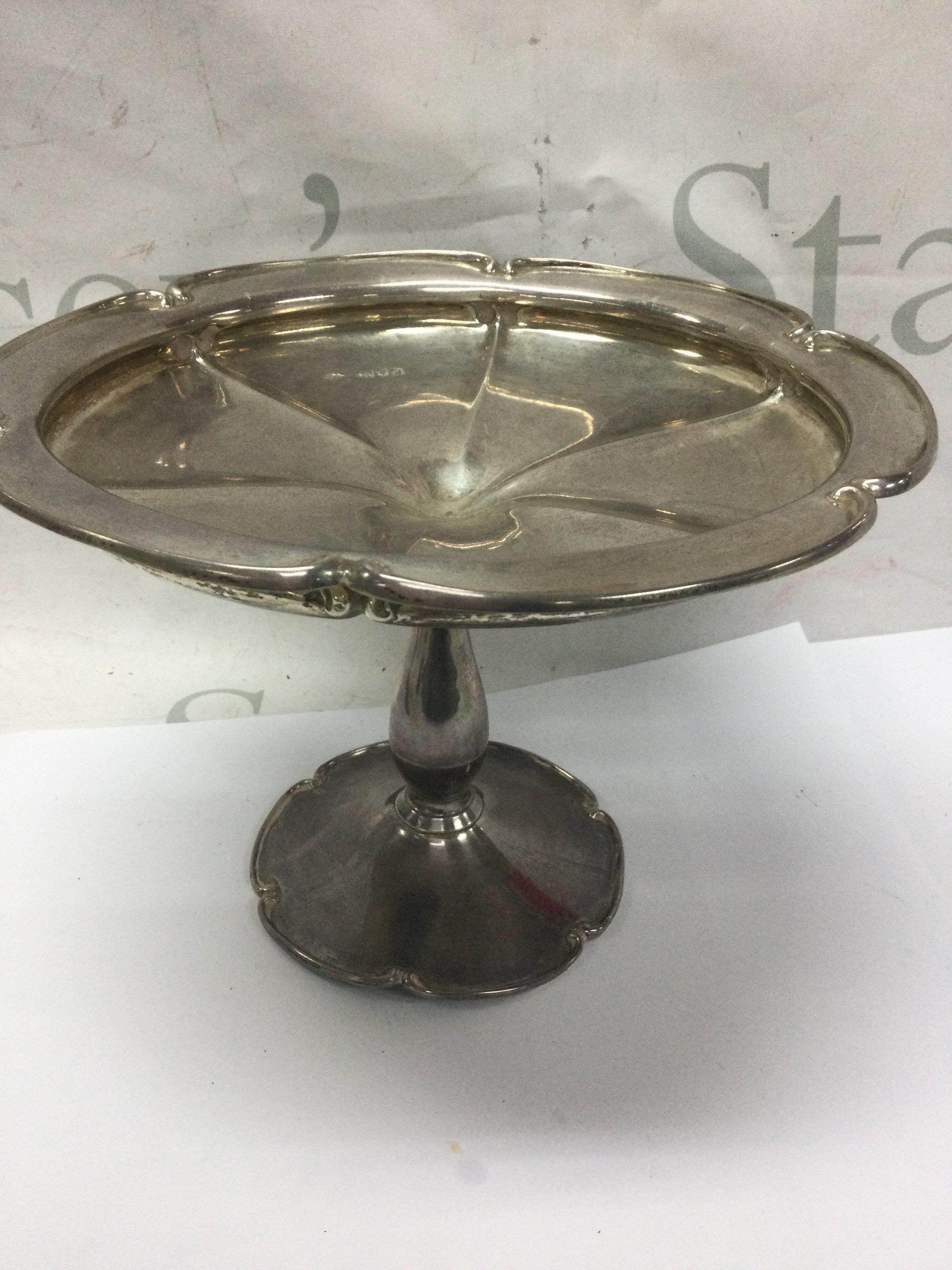 A silver Tazza London hallmarks 519 grams.