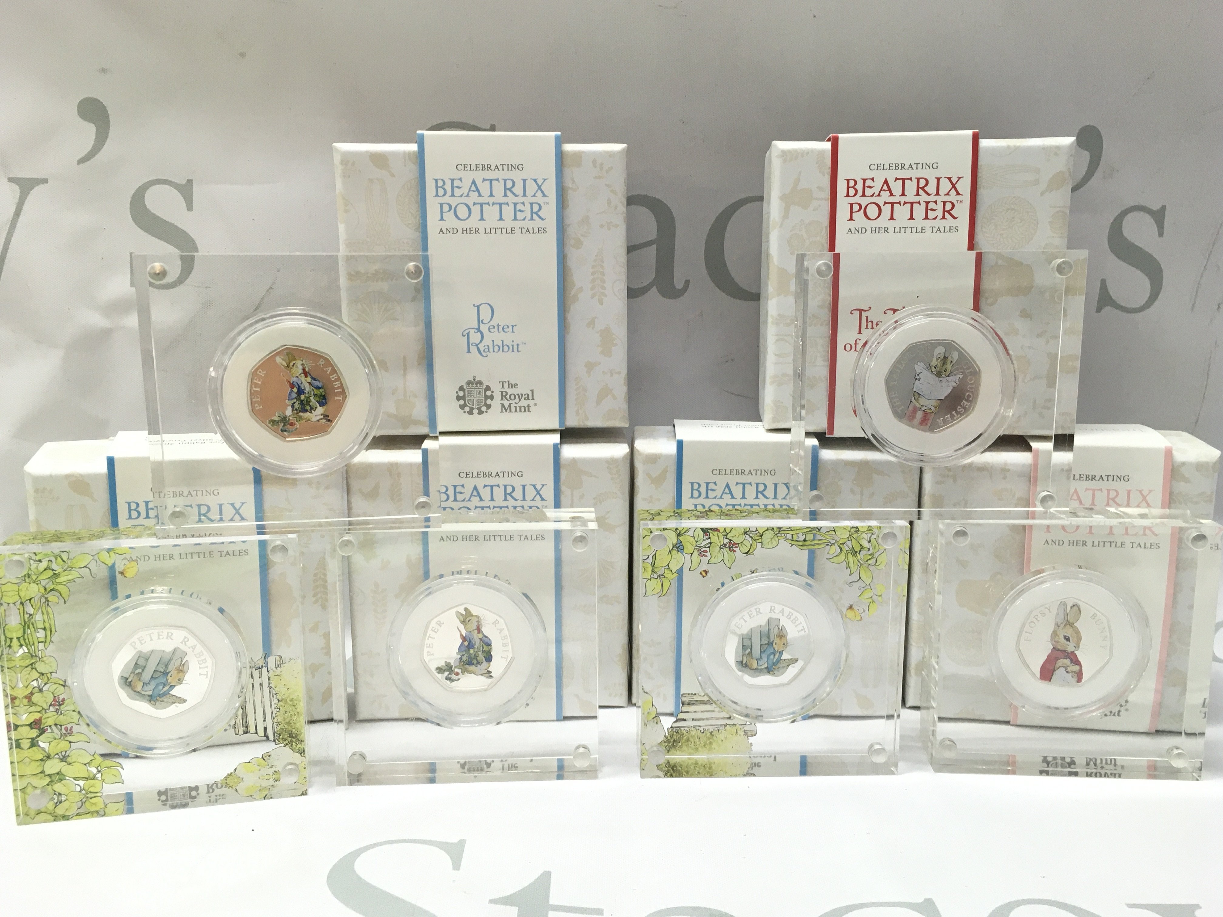 WITHDRAWN - Six boxed Beatrix potter 2020 UK 50p silver proof coins