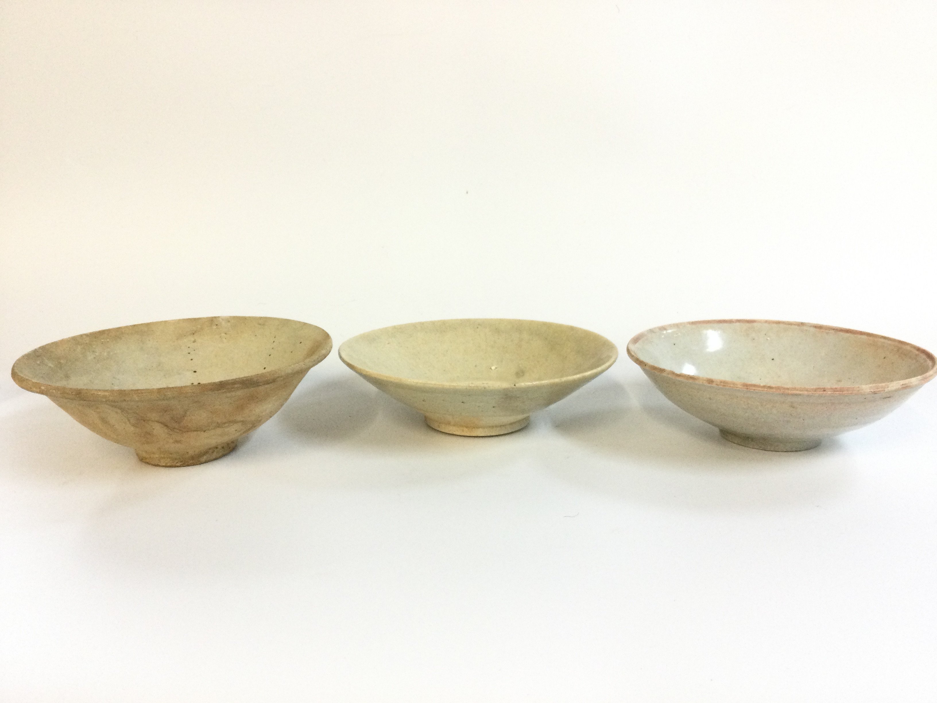 Three Song period style Chinese bowls . Approximately 16cm wide.