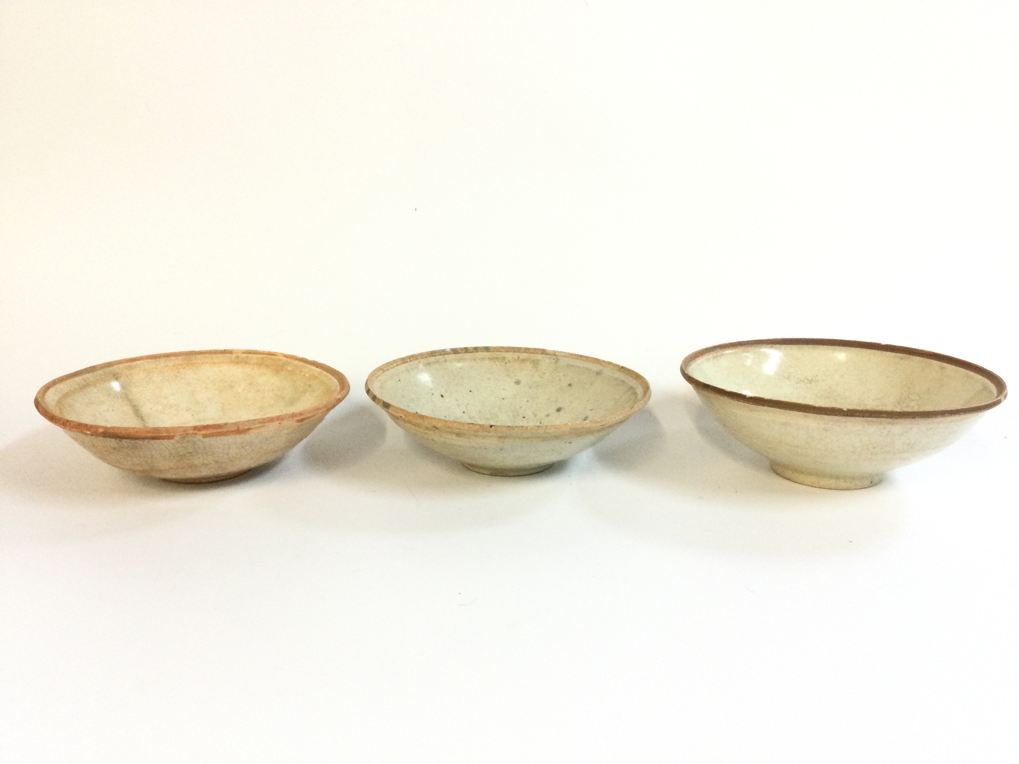 Three Chinese Song Period style bowls , approximately 15cm wide.