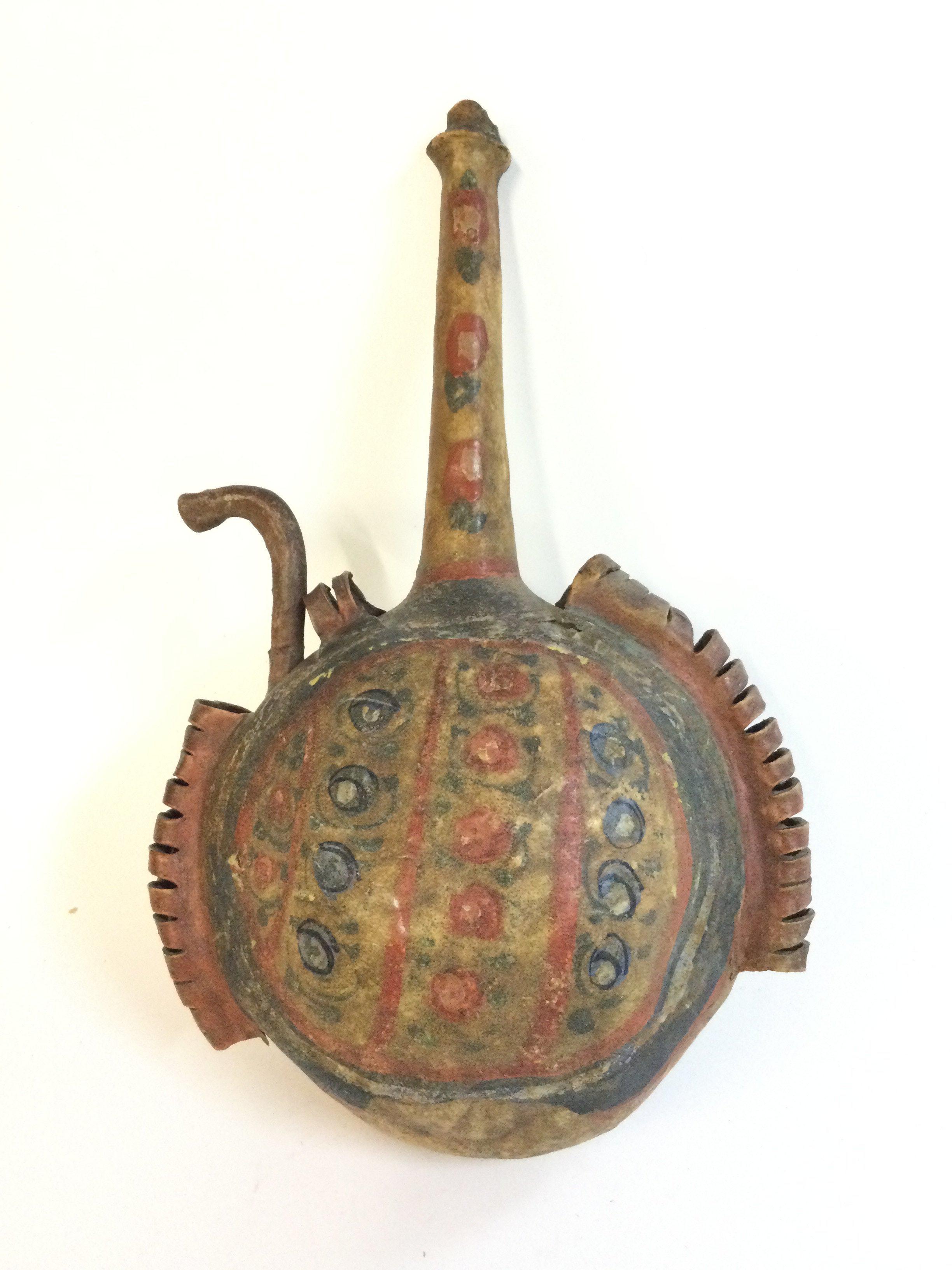 An Chinese Islamic Vellum Flask hand painted, 35cm tall