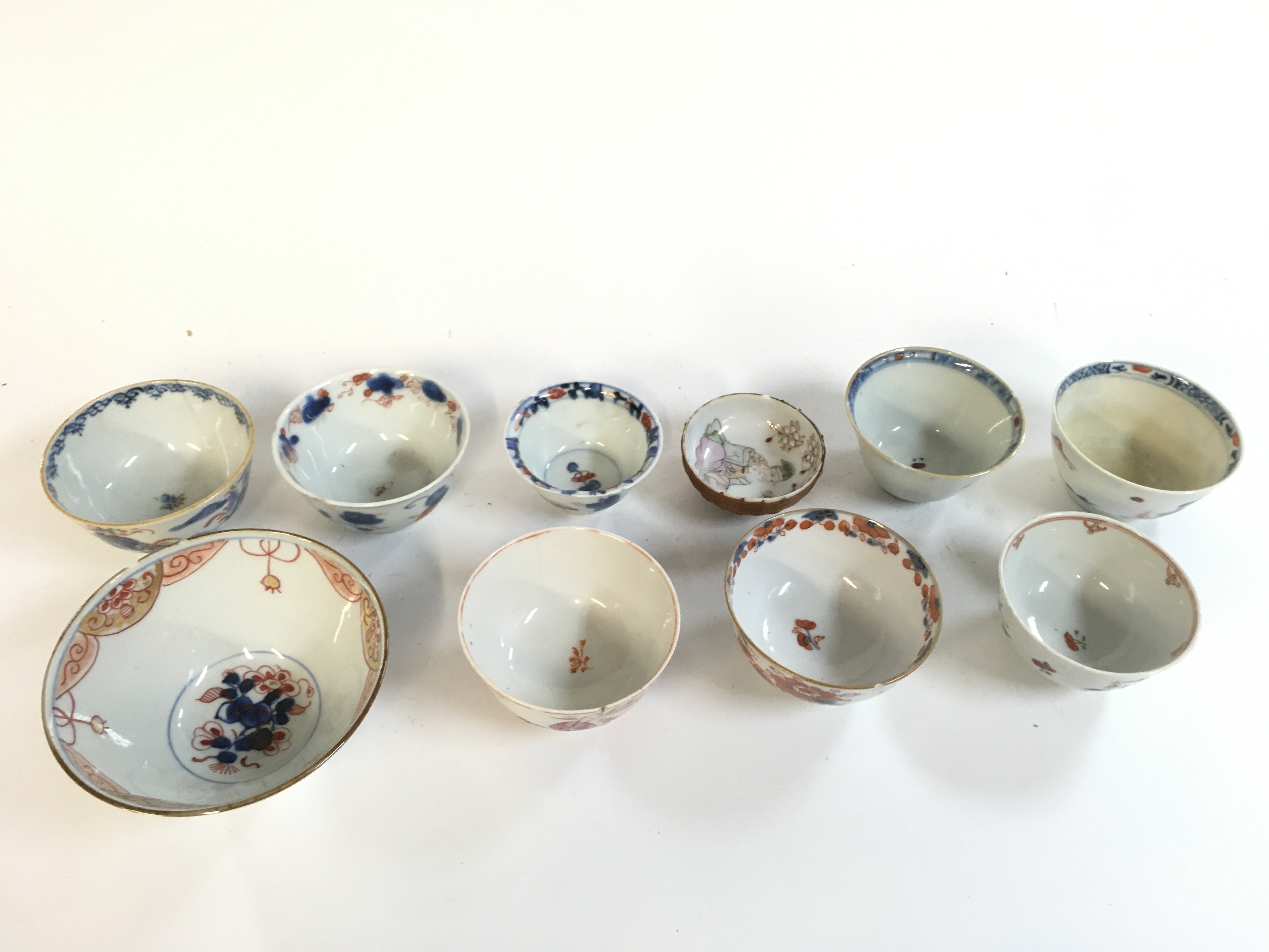 Ten Chinese bowls , widest 10cm .