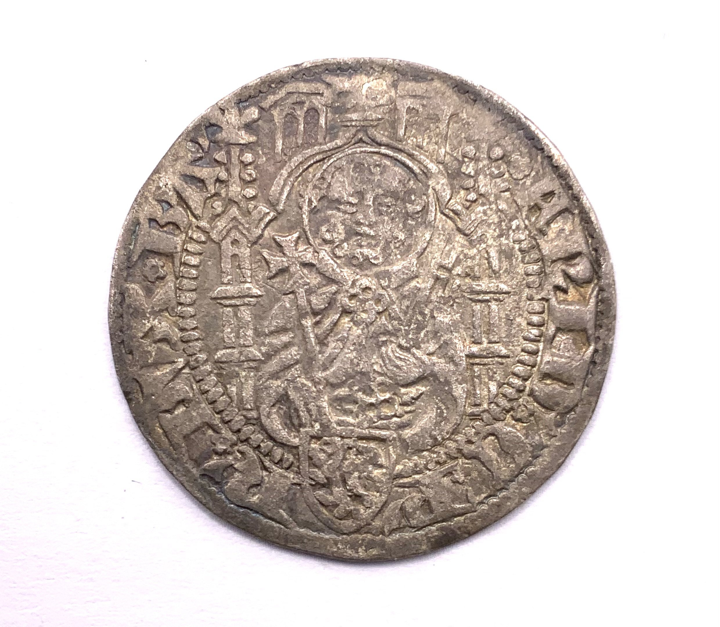 German States, Jacob I of Sierck 1444, 1 Albus Pfenning, Hammered,