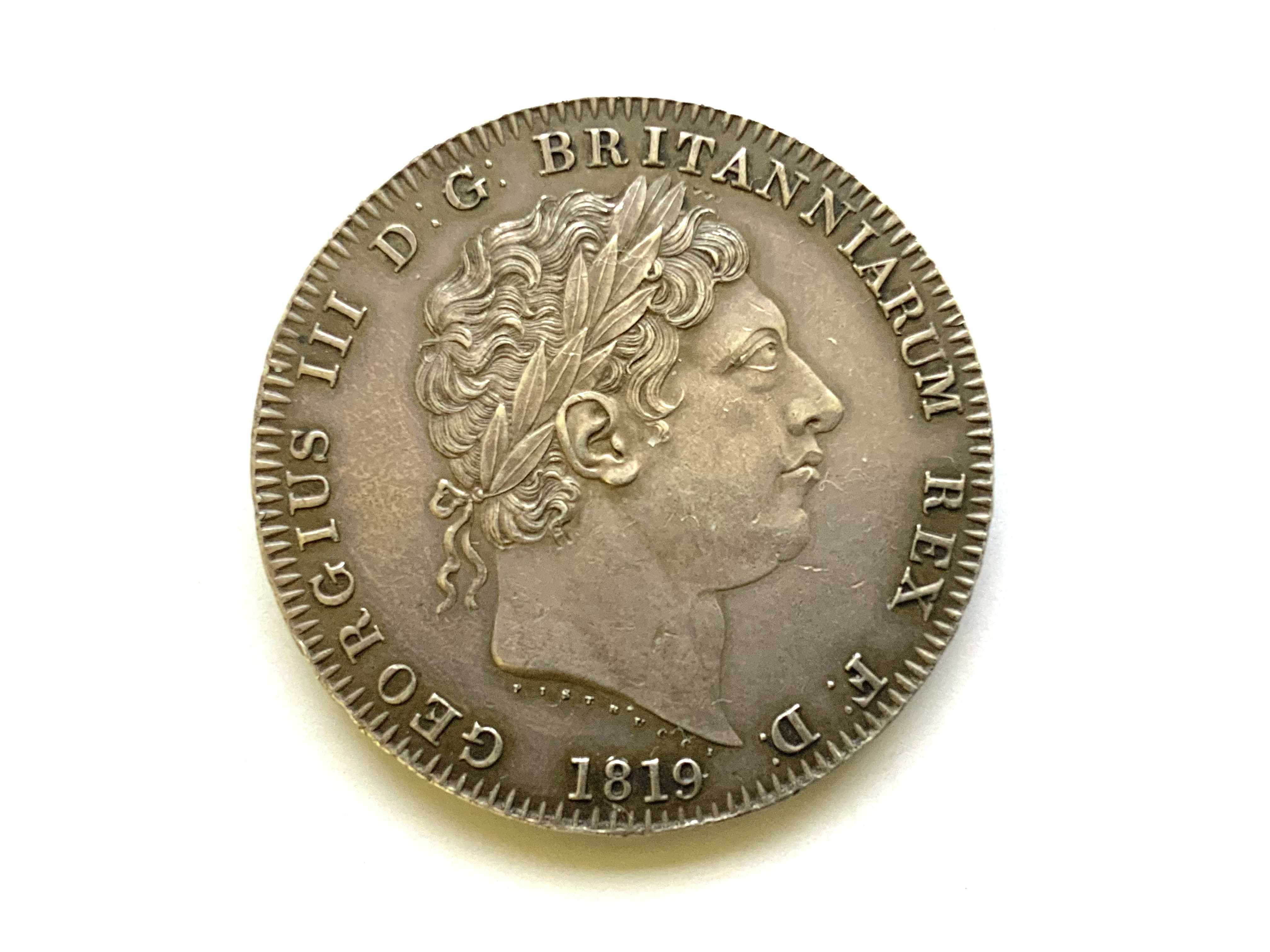 George III (1760-1820), Crown, 1819, edge LX, small mark to neck otherwise extremely fine. Prov. Glendining auction Lot 197 (part) 15th October 1984. Ross King Collection, DNW Lot 448, 6th April 2021.