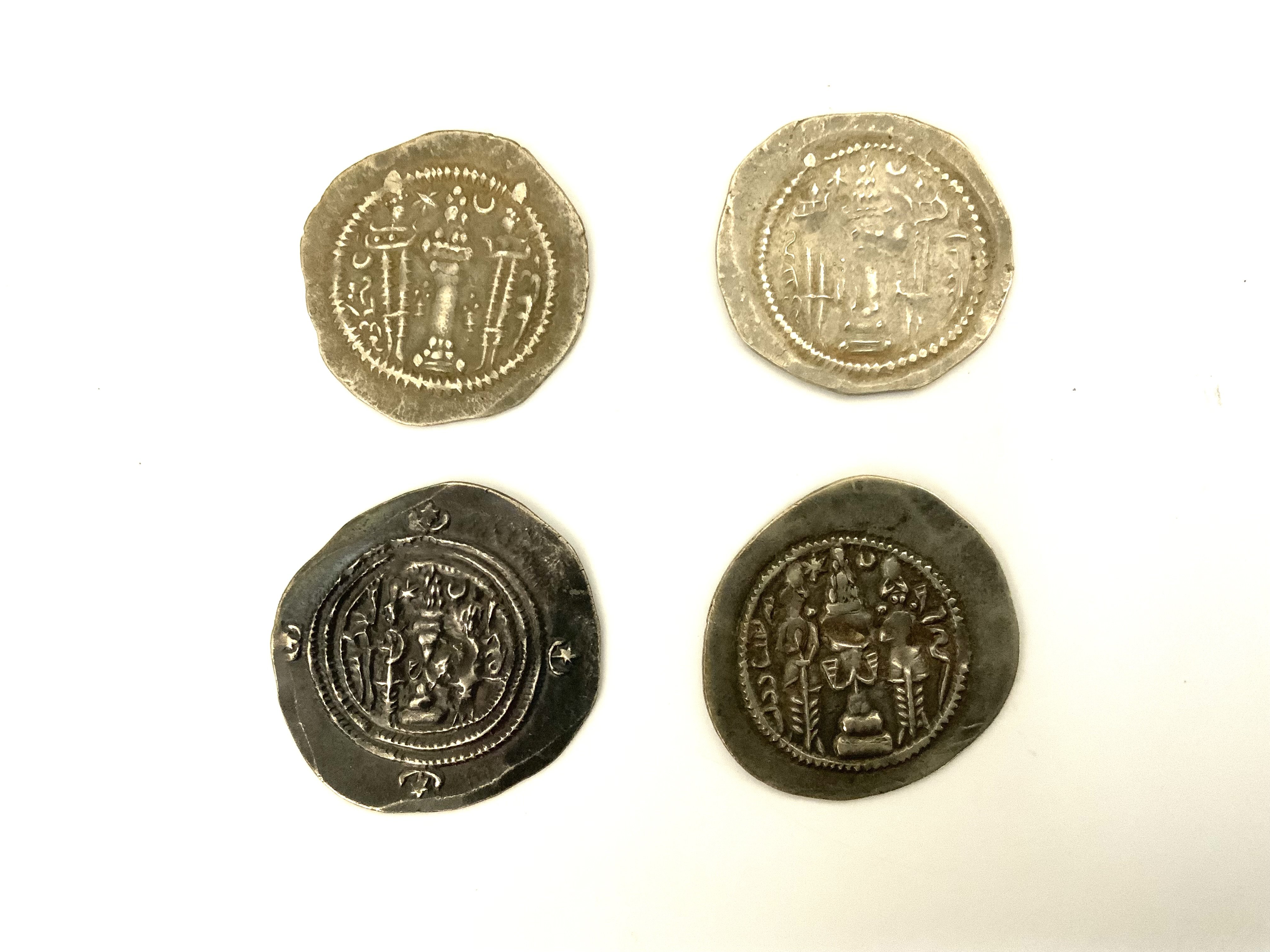 4 Sassanian Empire Drachma, Clear details and in VF condition. (A)