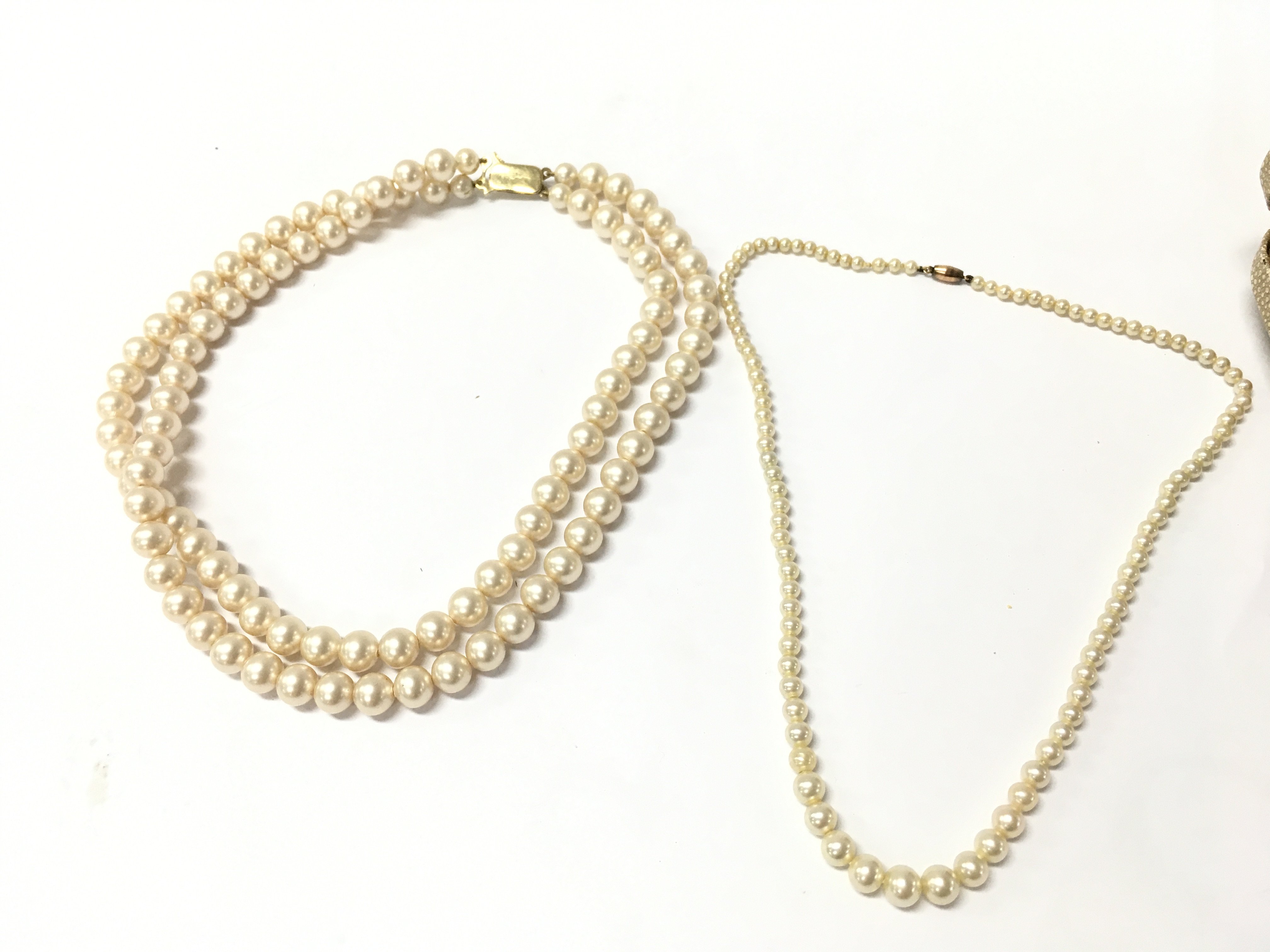 Withdrawn - Boxed Ciro cultured pearl gold mounted necklaces