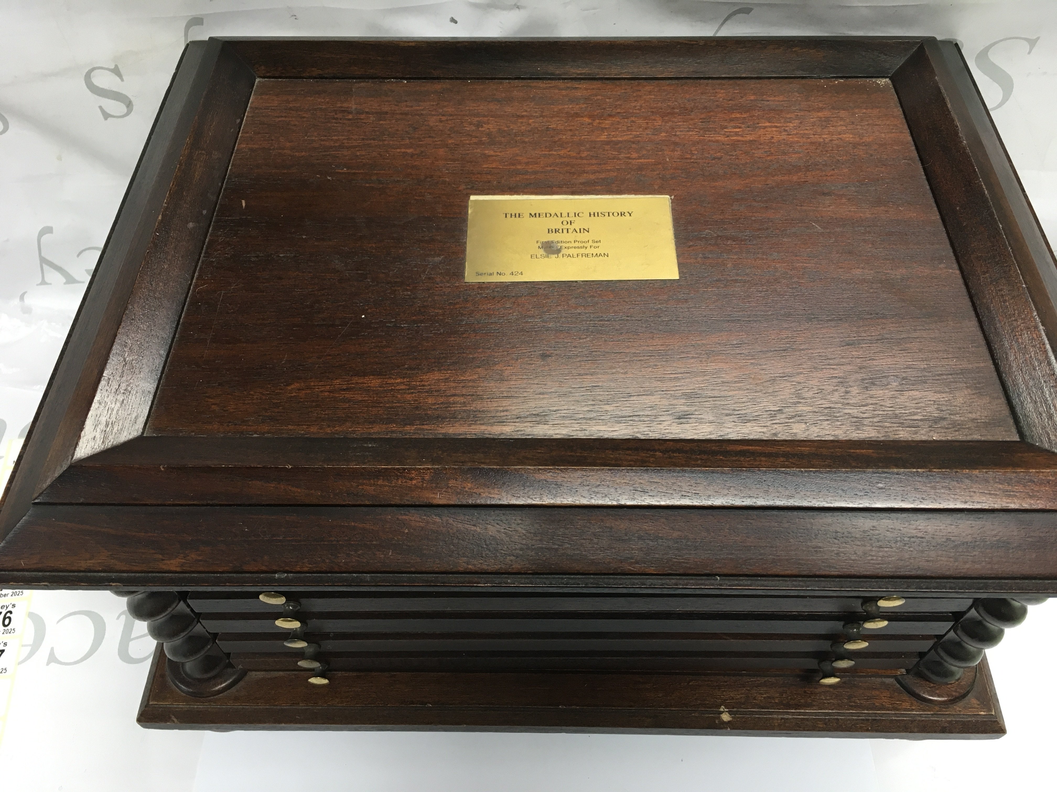 The metallic history of Britain sterling silver coins in wooden case. 100 coins total.