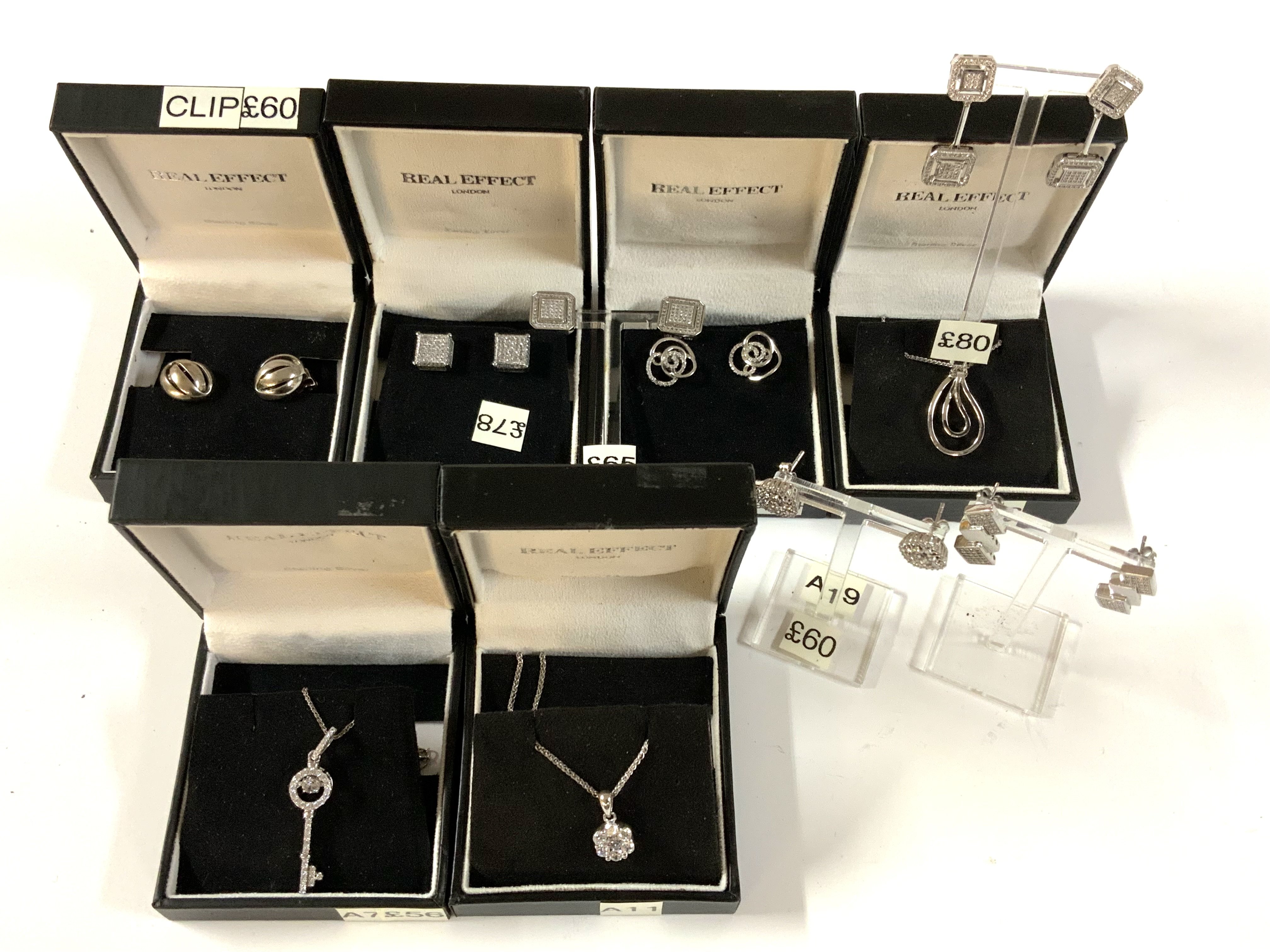 A collection of Sterling silver and stone set jewellery. (Real Effect).