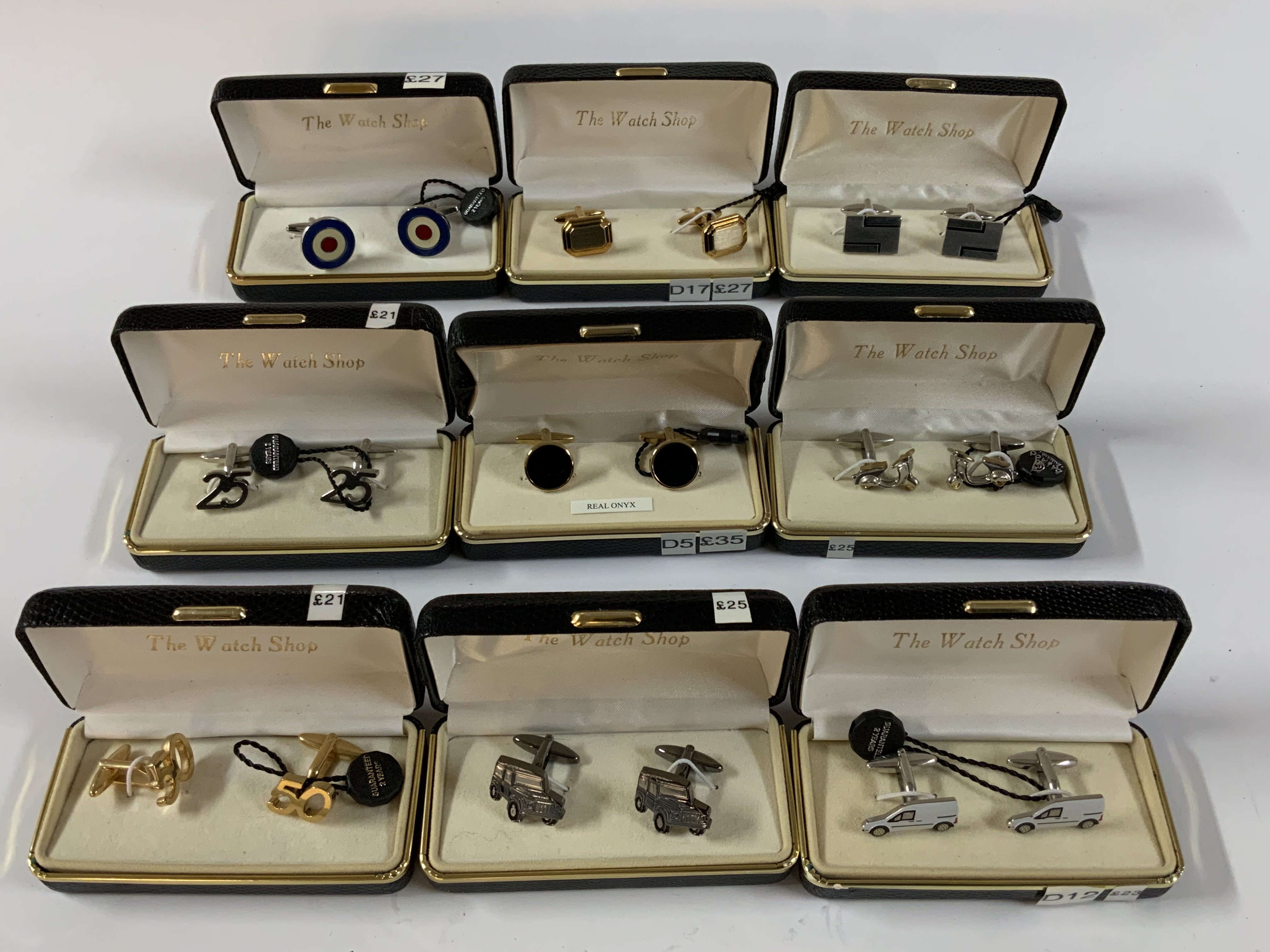 A L;argue collection of boxed cufflinks.