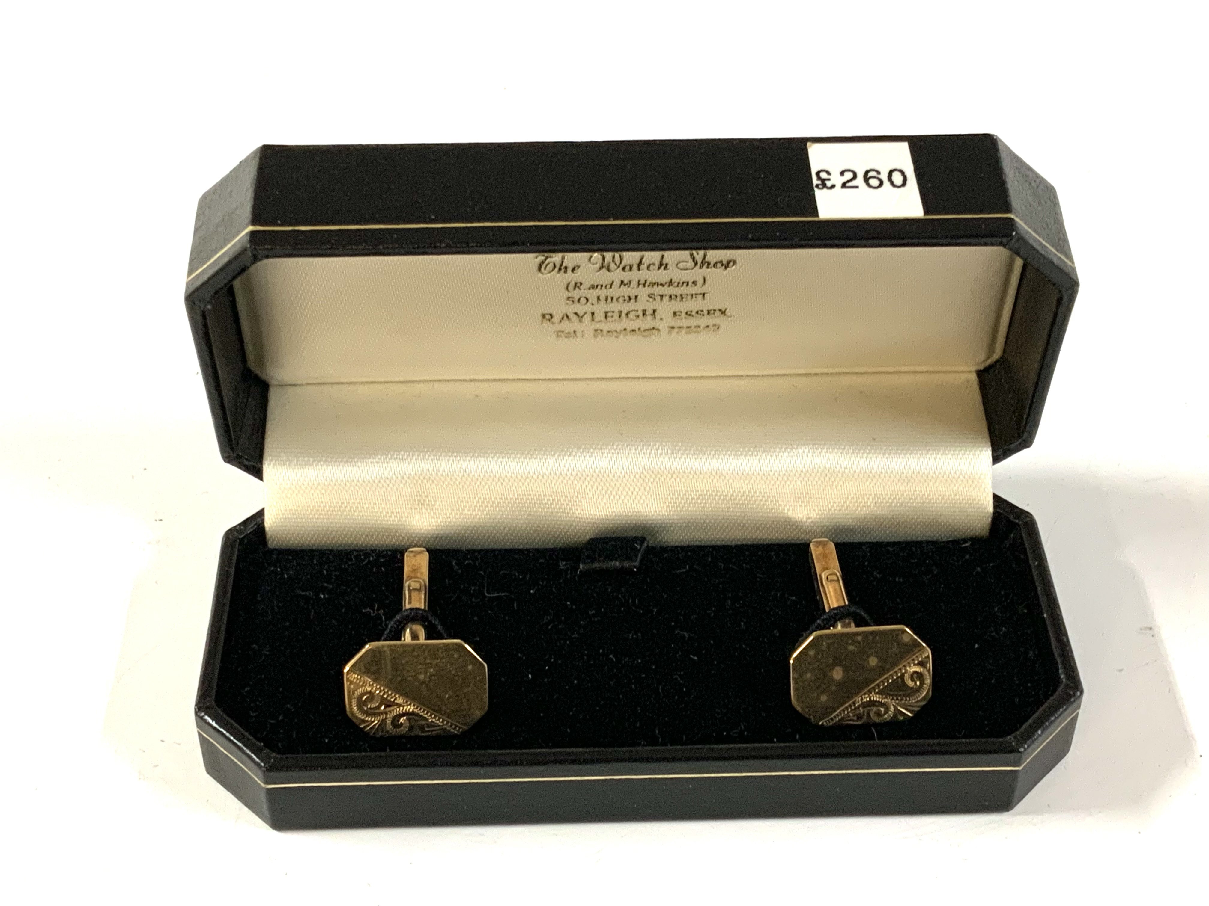 a pair of 9ct gold cufflinks.