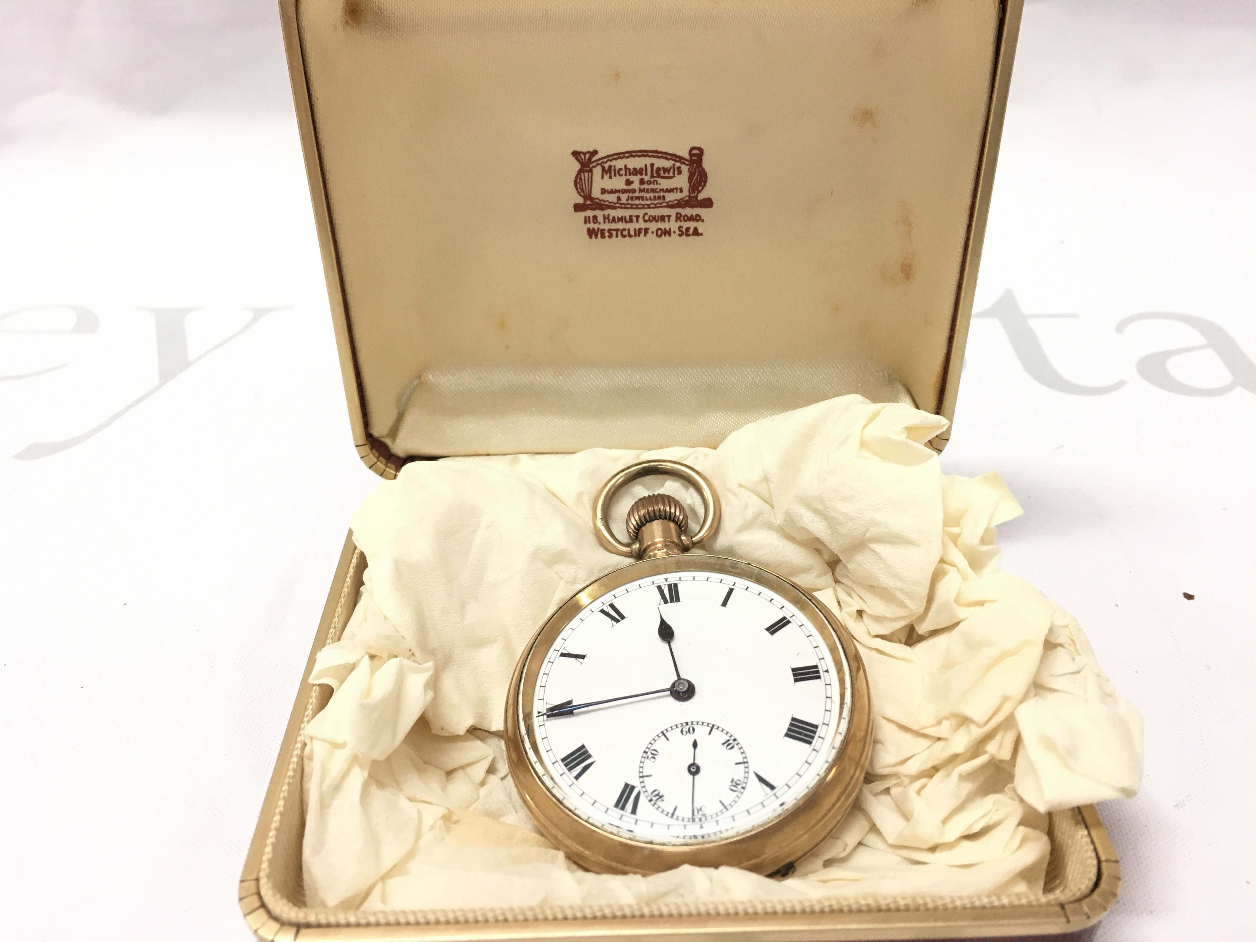 A gold plated 7 jewels pocket watch. Postage category A