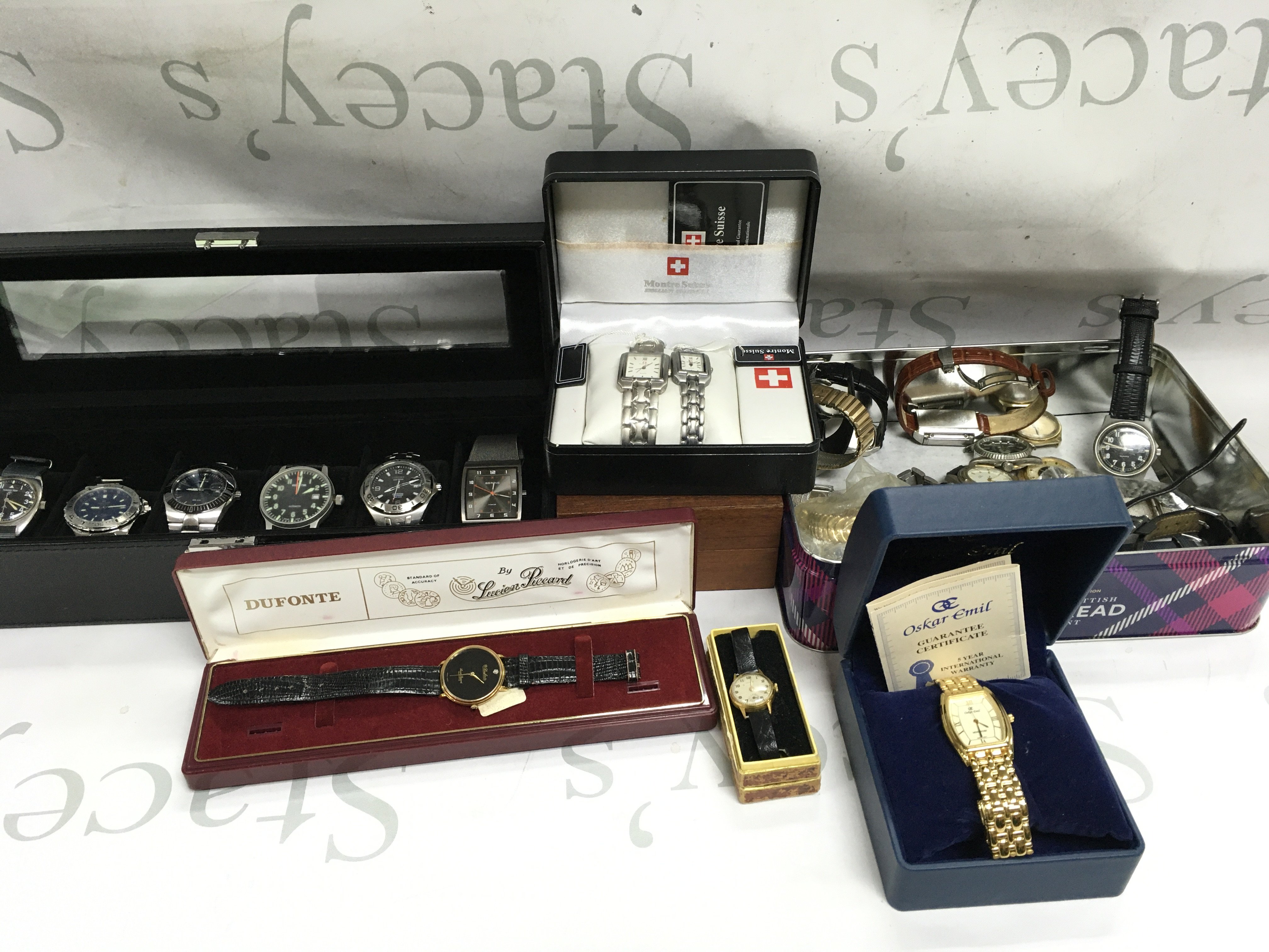 A collection of watches including citizen Hamilton etc.