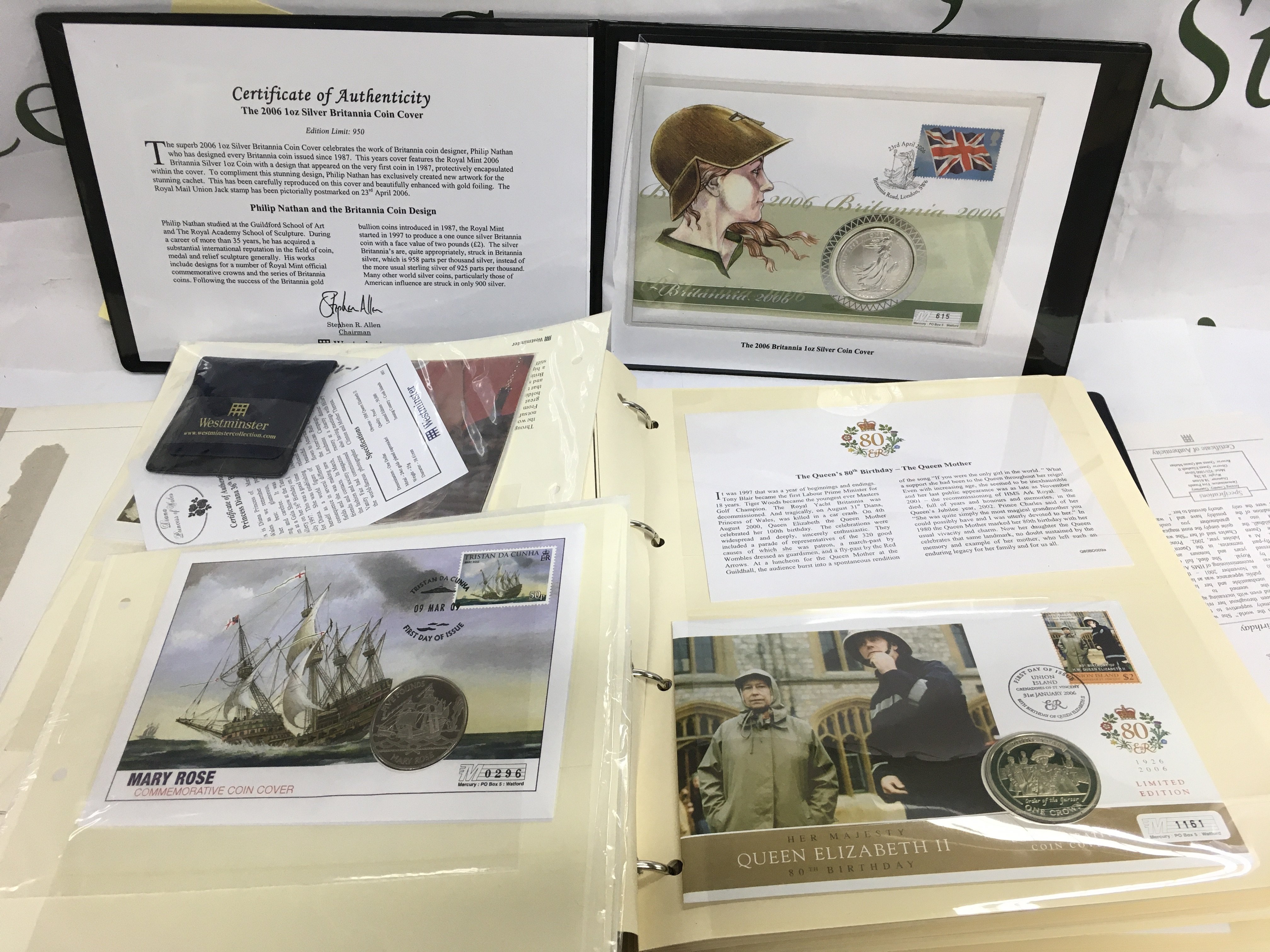 An album of coin covers including some silver examples. Shipping category B.