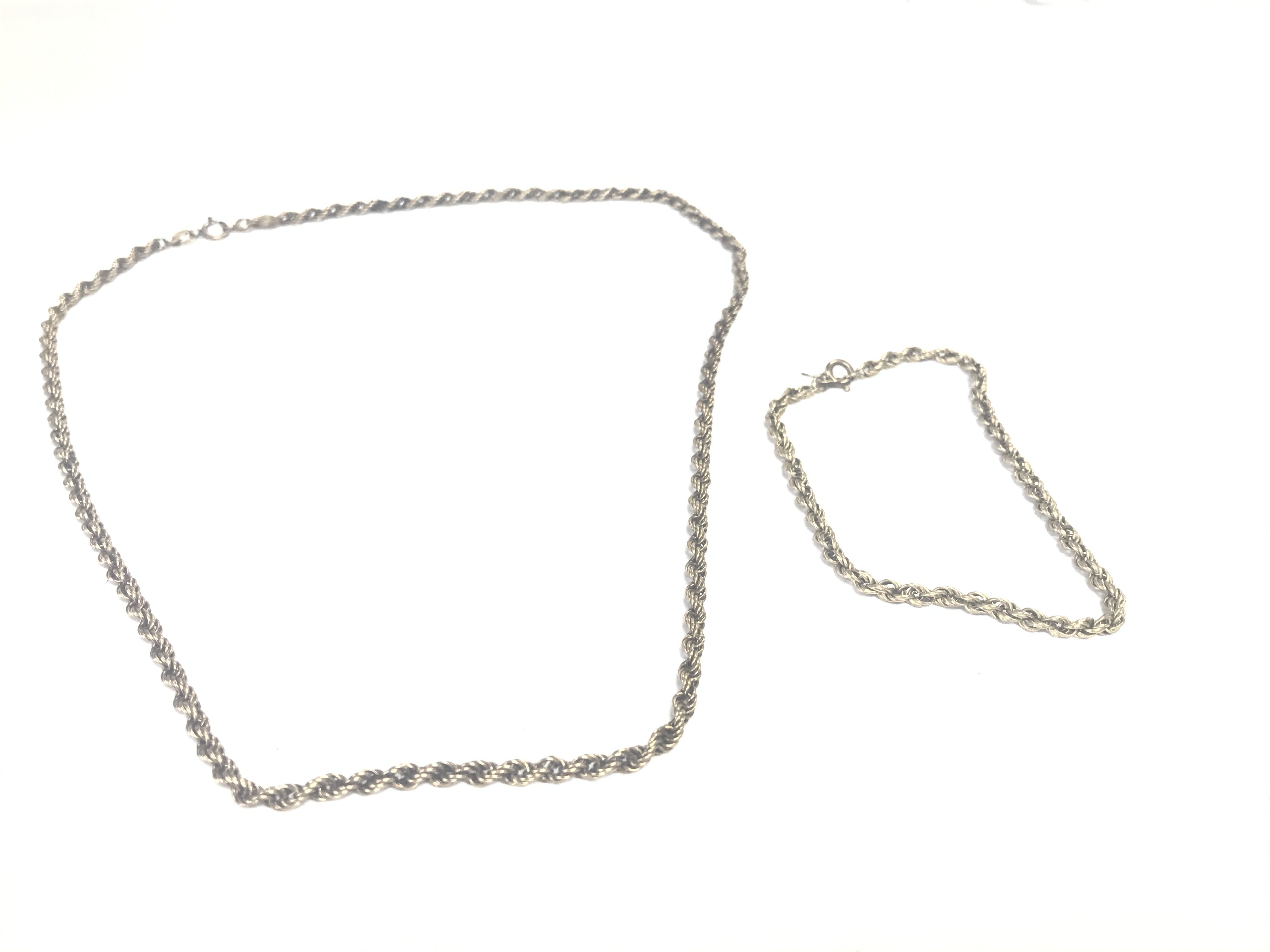 1 9ct gold rope bracelet and 1 9ct gold rope necklace, 5.97g