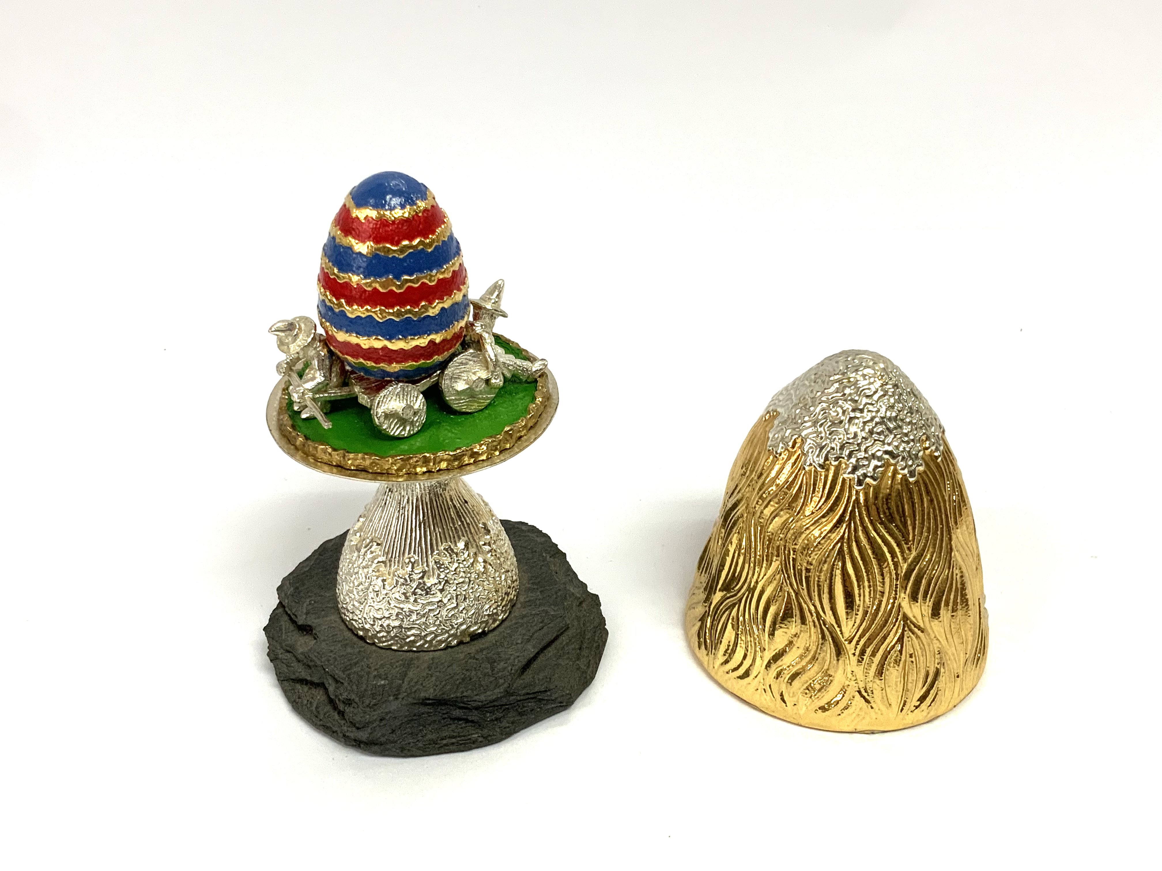 CHRISTOPHER NIGEL LAWRENCE : A silver and silver-gilt novelty surprise Easter mushroom, London 1983, limited edition numbered 10 of 250.