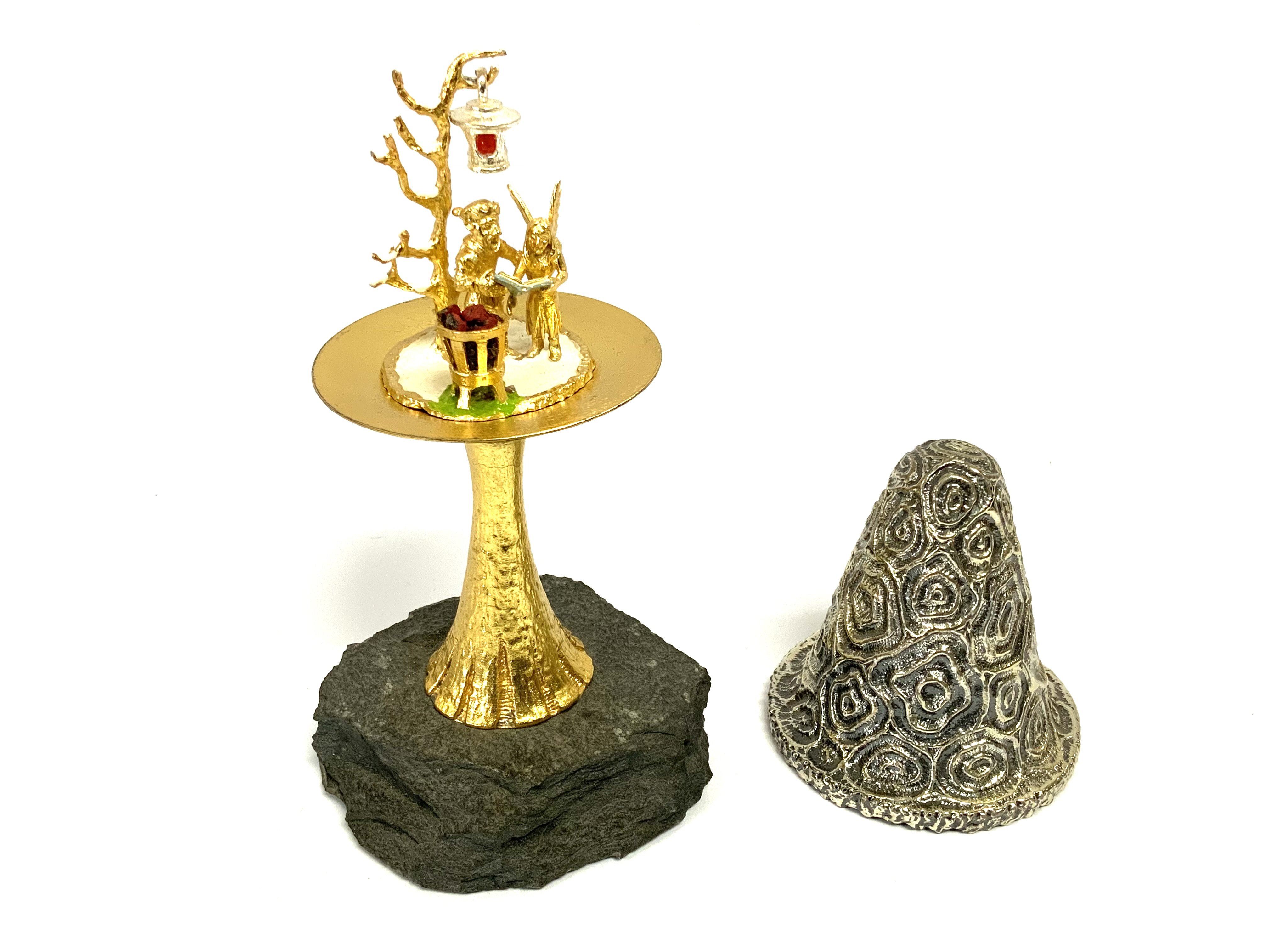 CHRISTOPHER NIGEL LAWRENCE, A silver and silver-gilt novelty surprise Christmas mushroom, London 1982.