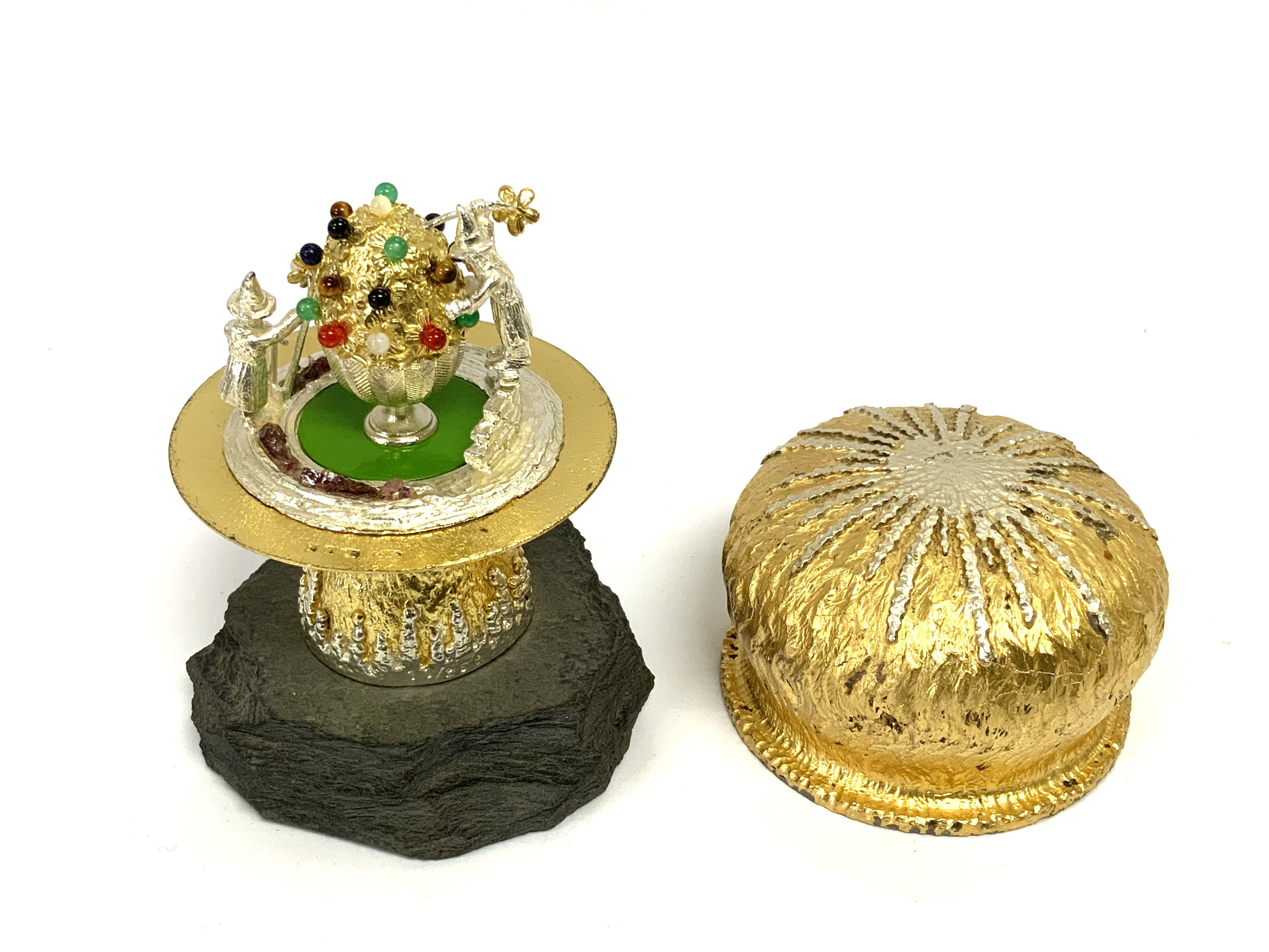 CHRISTOPHER NIGEL LAWRENCE : A silver and silver-gilt novelty surprise Easter mushroom, London 1982, limited edition numbered 11 of 250.