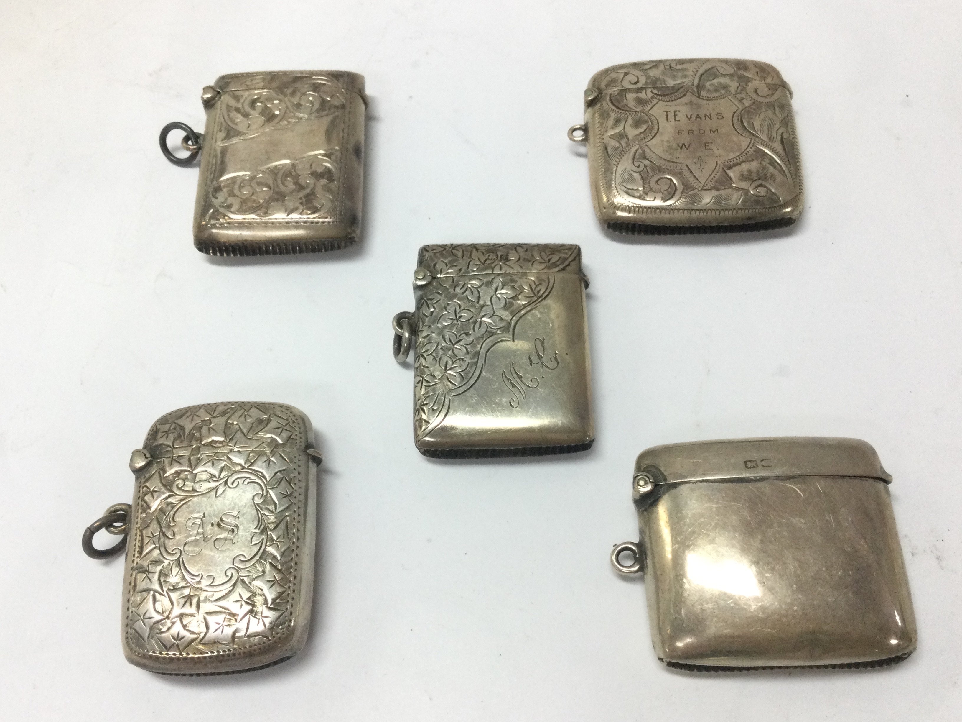Hallmarked silver Vesta cases . Postage category A