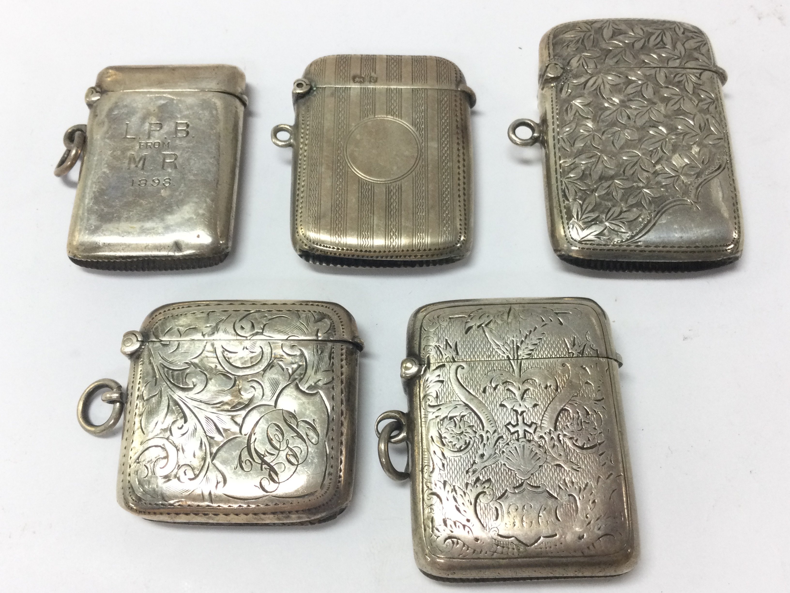 A collection of silver hallmarked Vesta cases. Postage category A