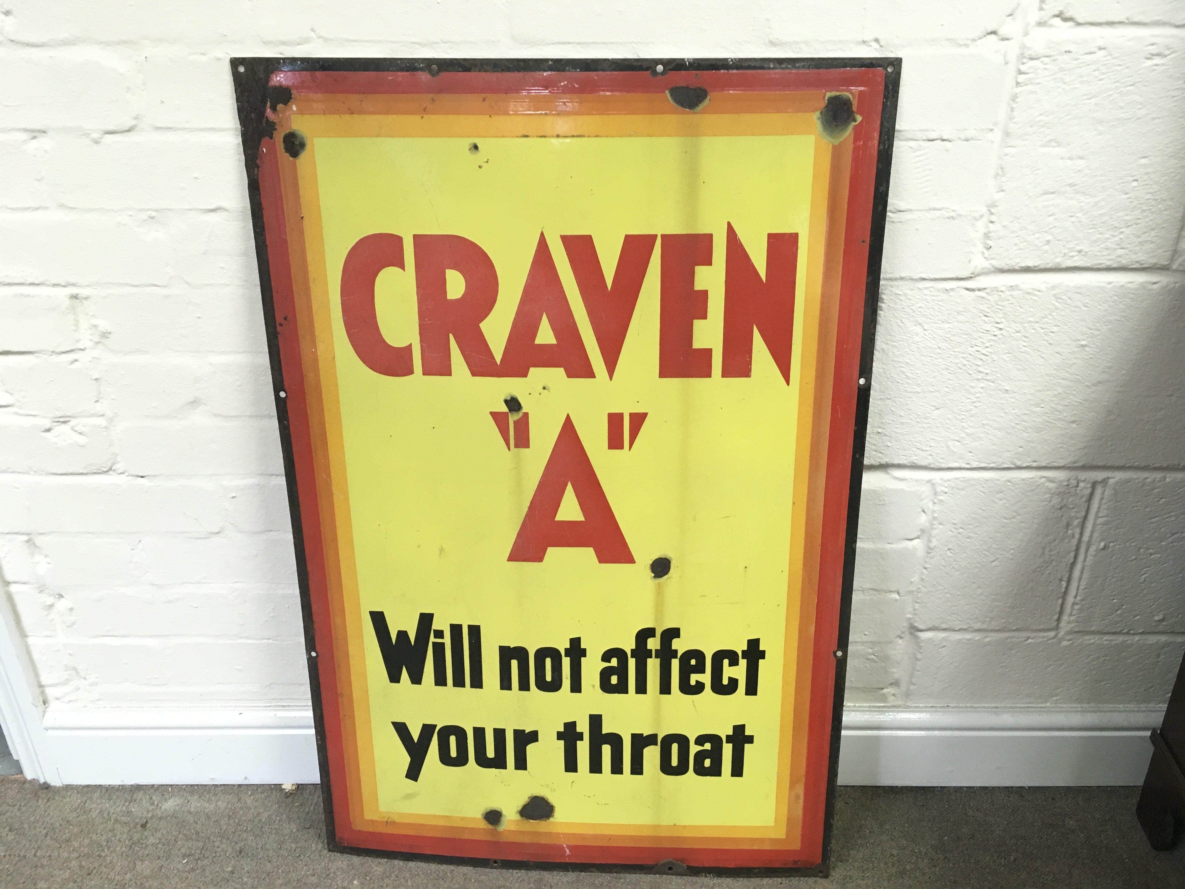 A Craven A enamel sign24 x 36 inches approximately