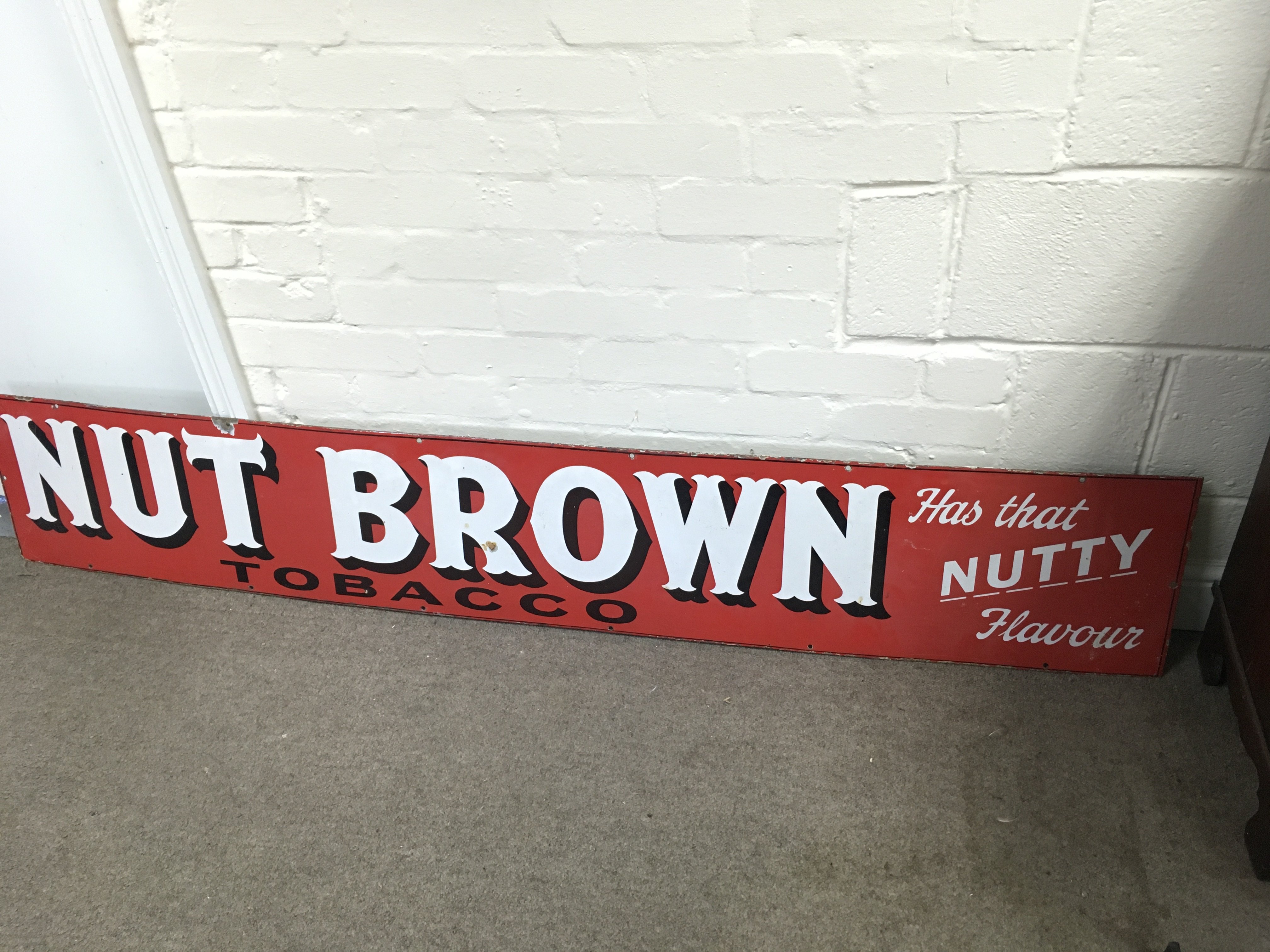 A NUT BROWN TOBACCO 'HAS THAT NUTTY FLAVOUR&lsquo;72 x 12 inches approximately