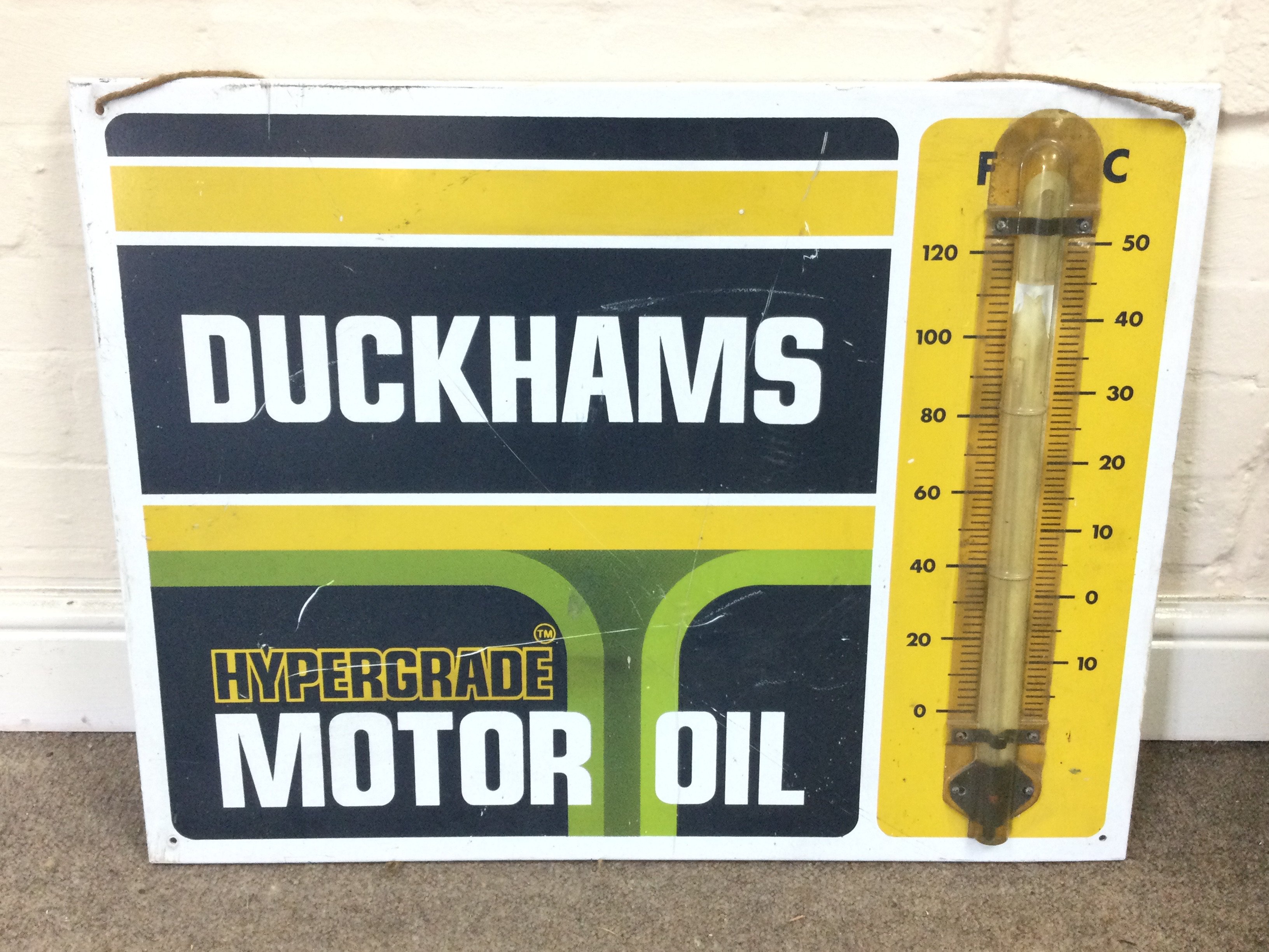 Duckhams Hypergrade Motor Oil Thermometer tube broken. 20 x 26 inches