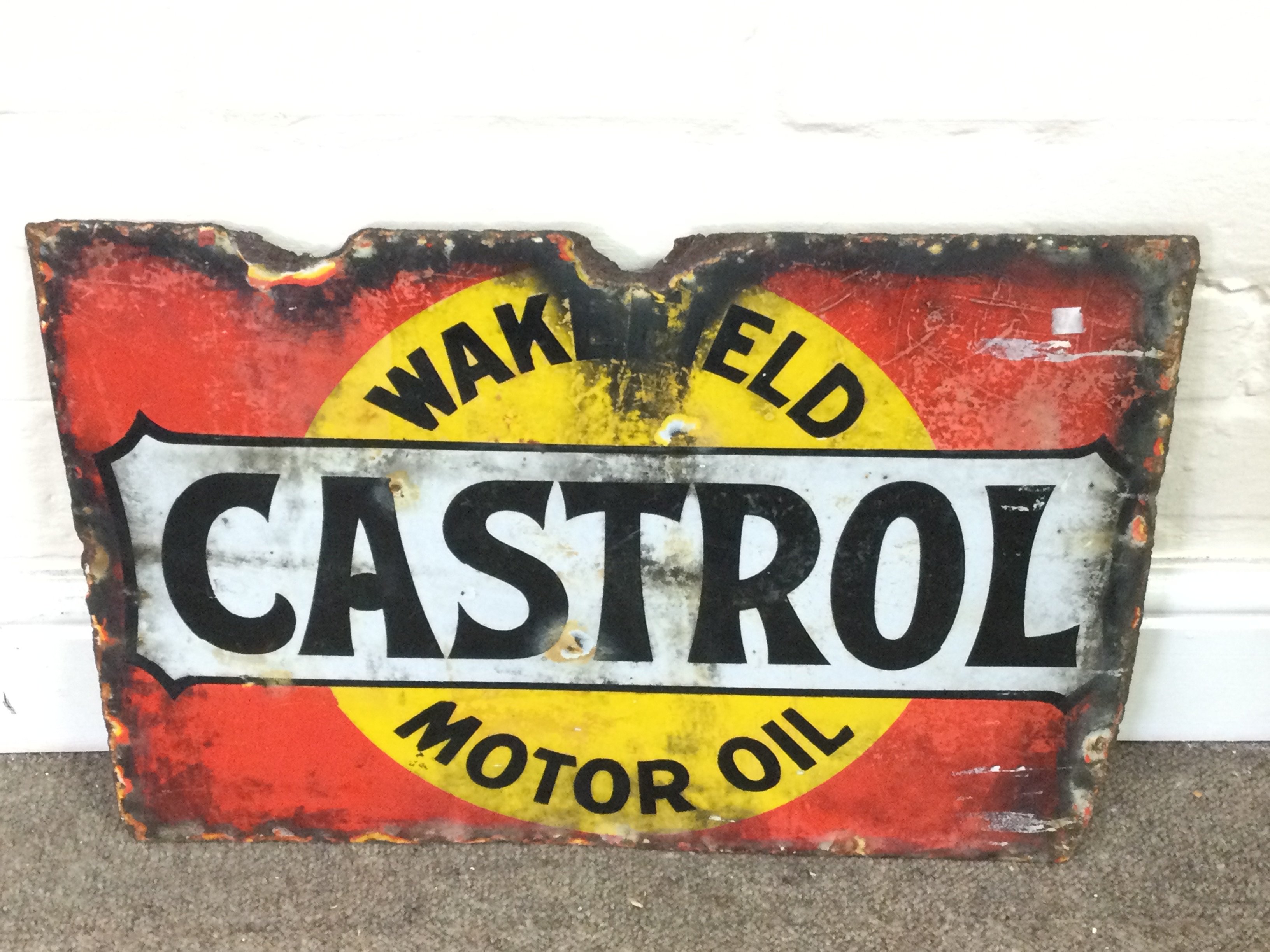Double sided Wakefield Castrol Motor Oil 20 x 13.5 inches