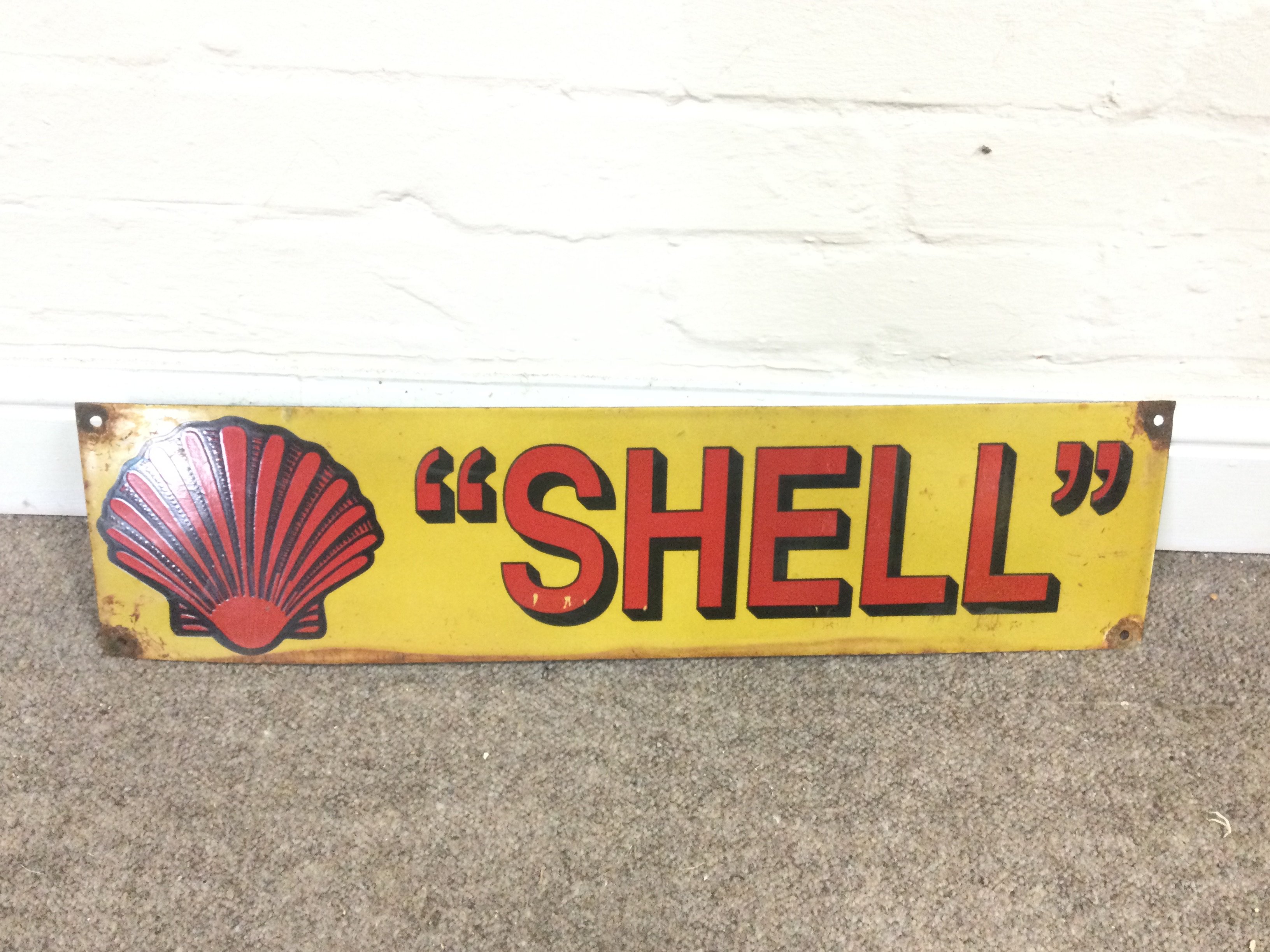 Shell Oil And Gas Advertising Sign 24 x 6 inches approximately