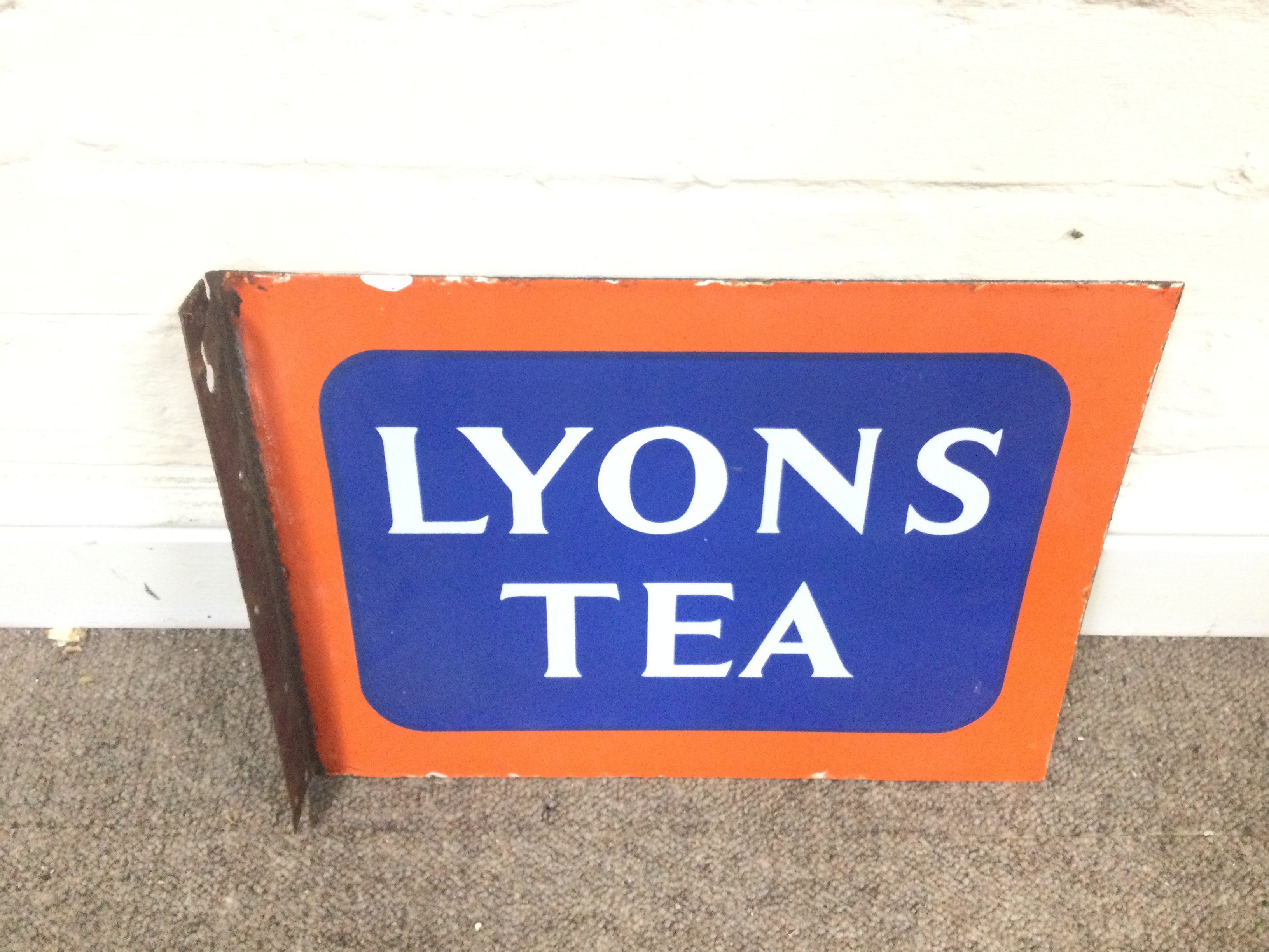 Lyons Tea double sided sign enamel sign 15 x 11 approximately