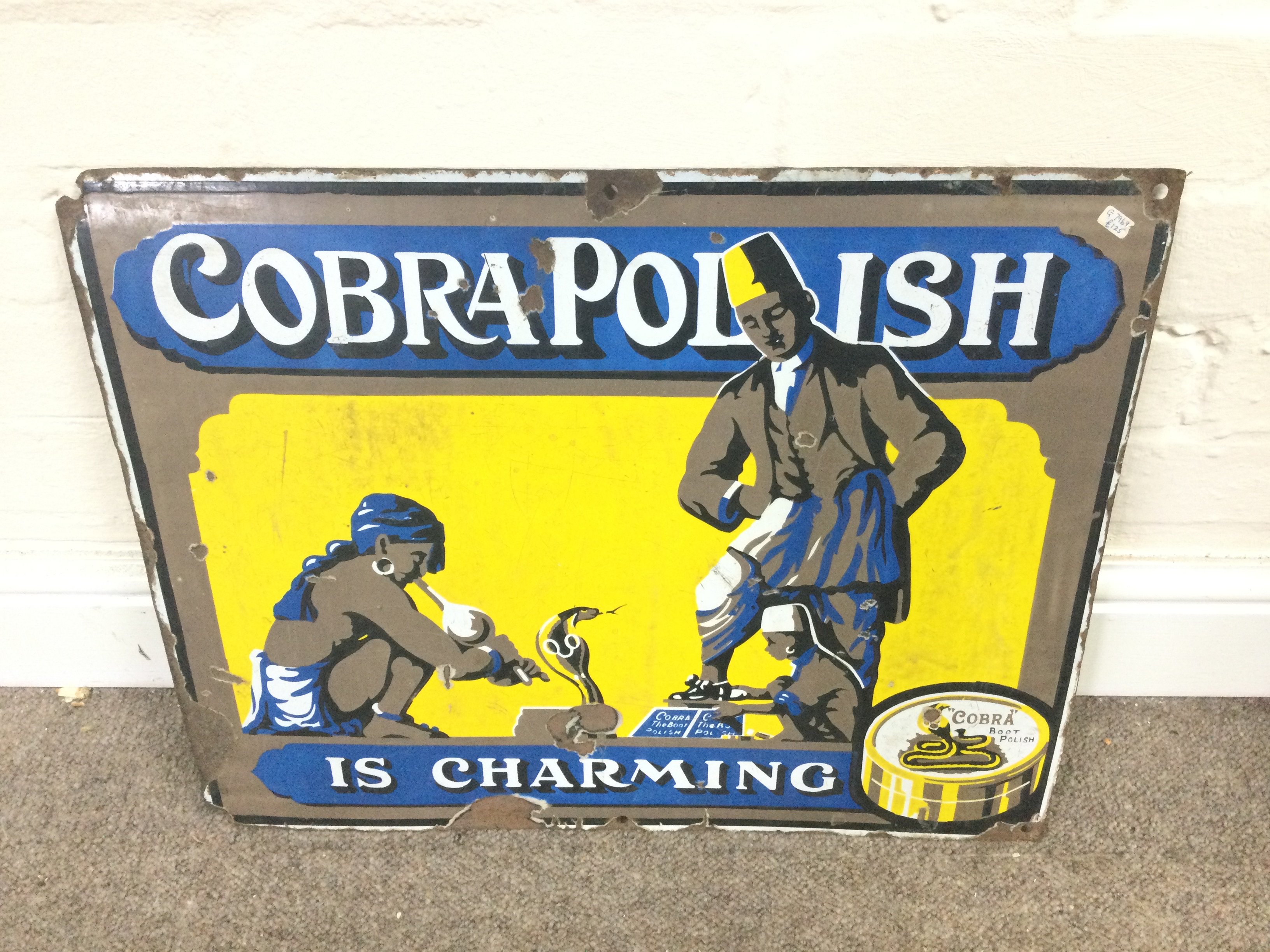 Cobra polish enamel sign. 20 x 16 inches