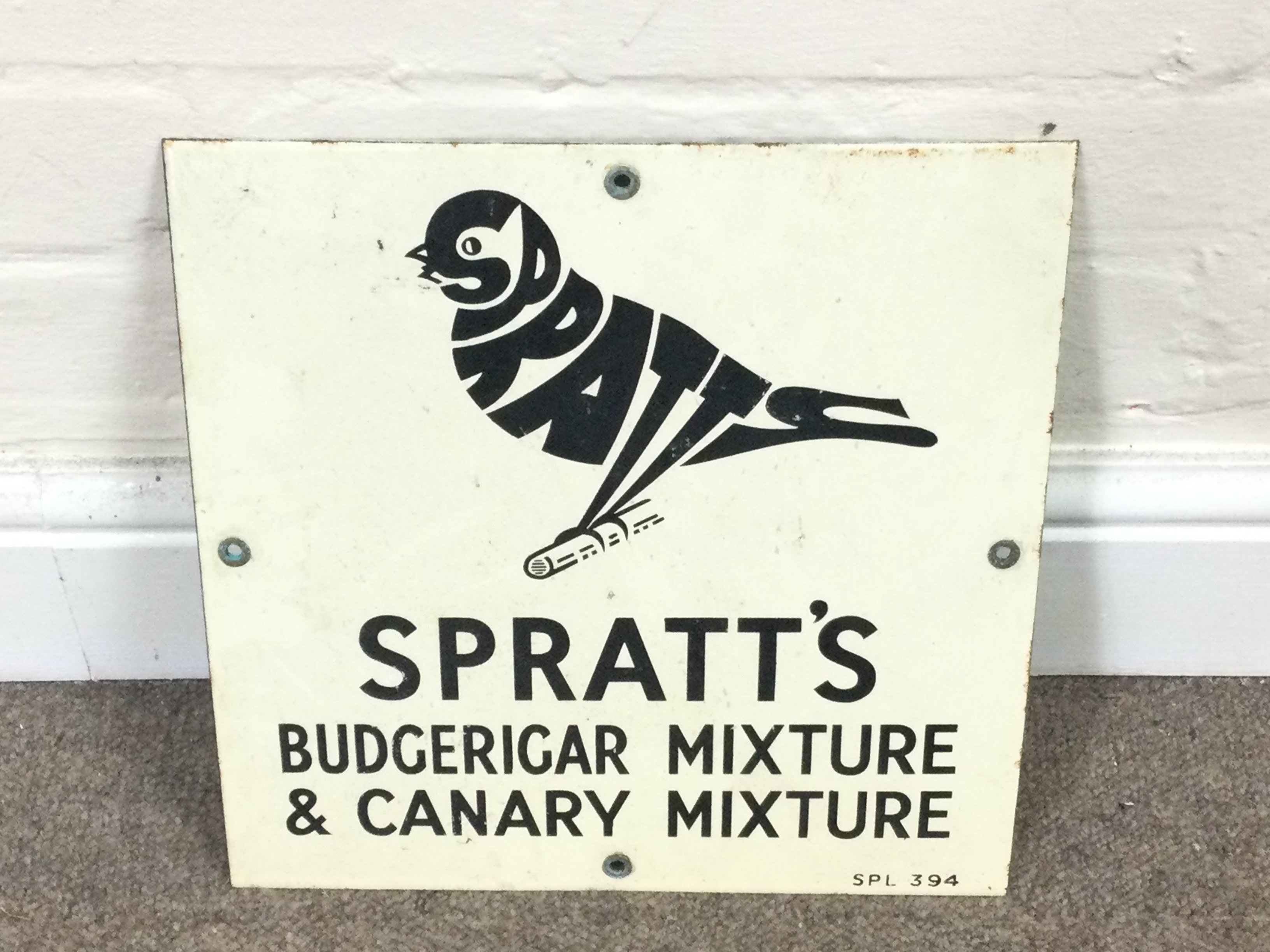 SPRATTS ENAMEL SIGN 12 x 12 inches approximately