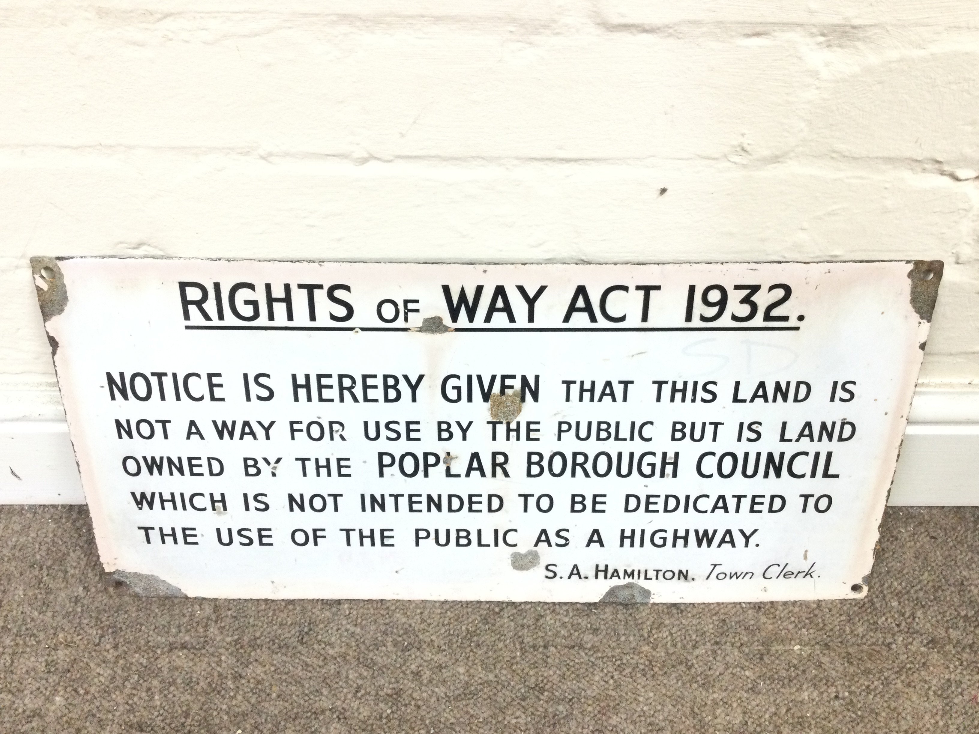 Public rights or way sign. 10 x 21 inches